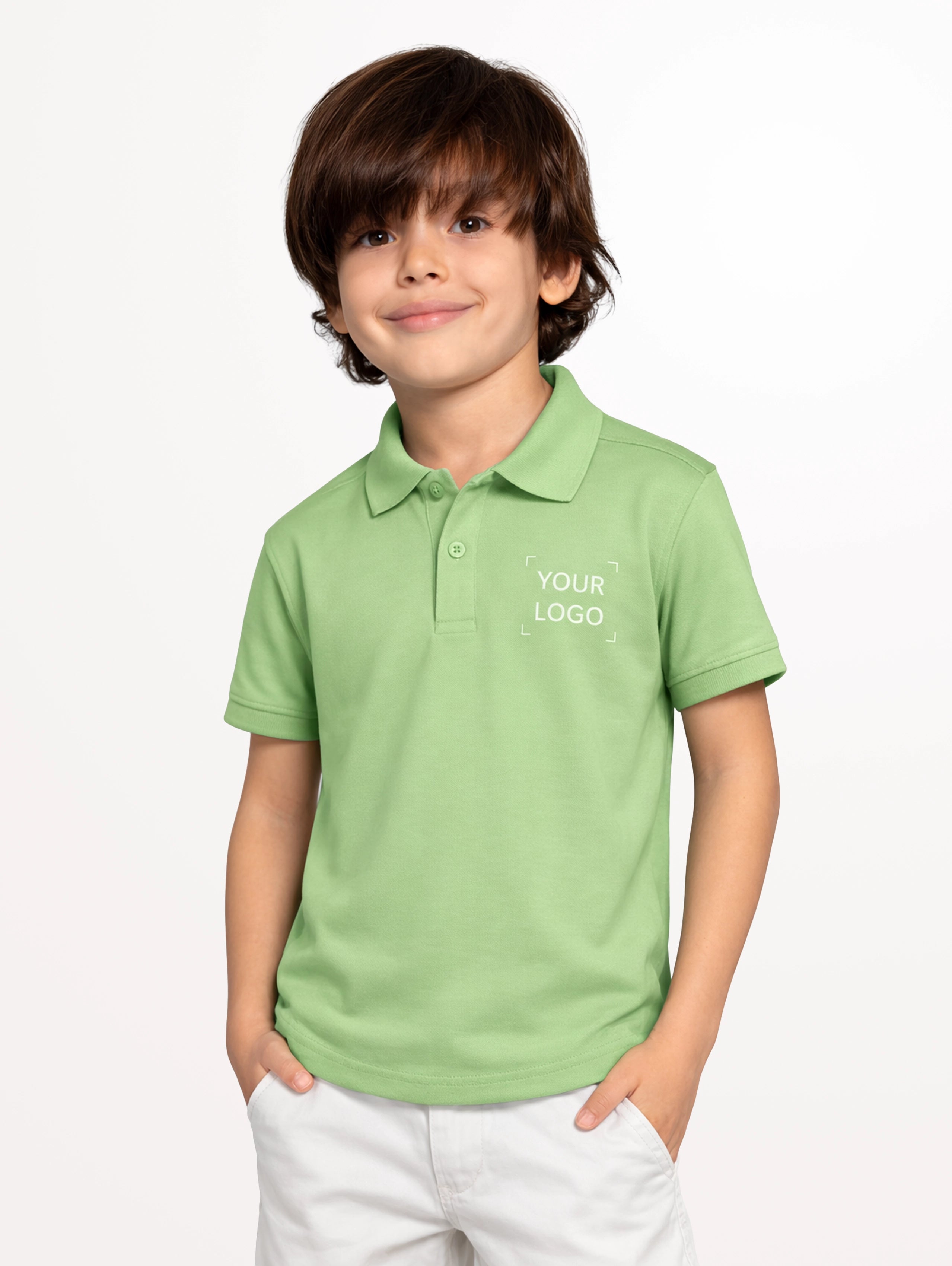Junior's Cotton Polo - Pista Green