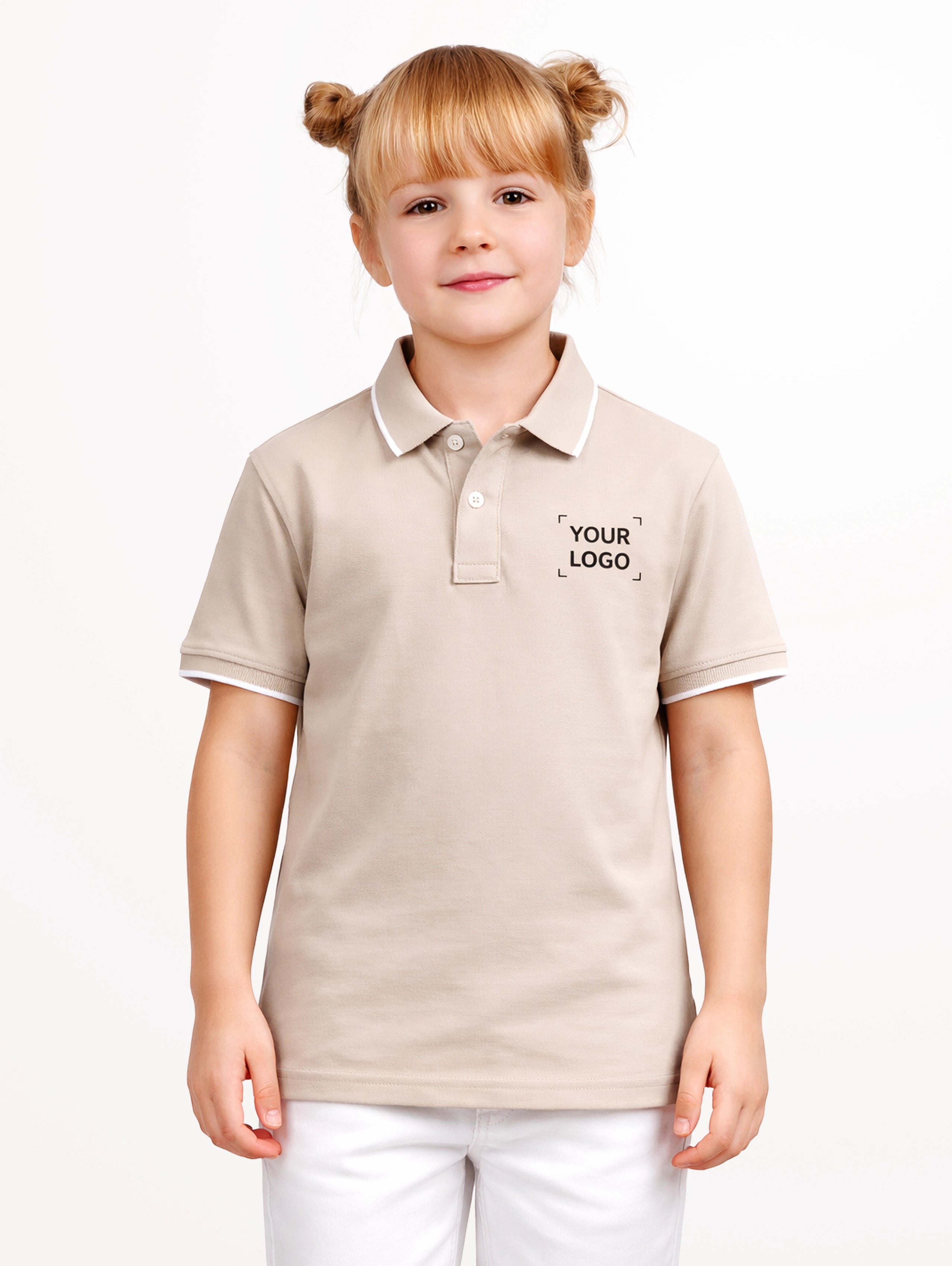 Junior's Cotton Polo With Tipping - Skin