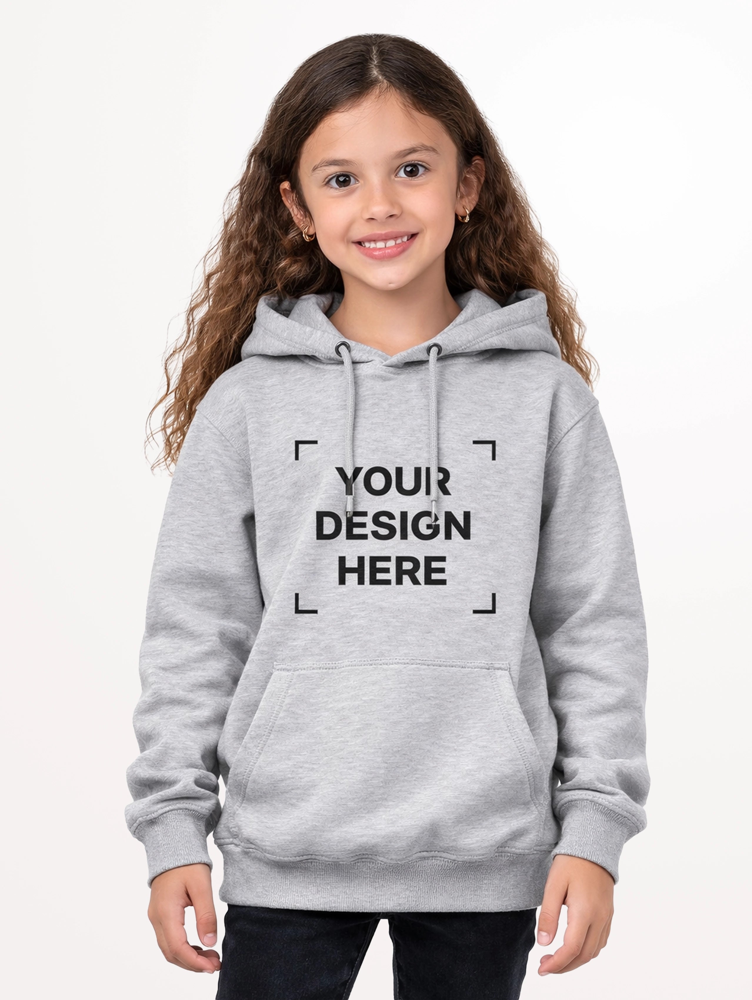 Junior's Cotton Pullover Hoodie - Grey Melange