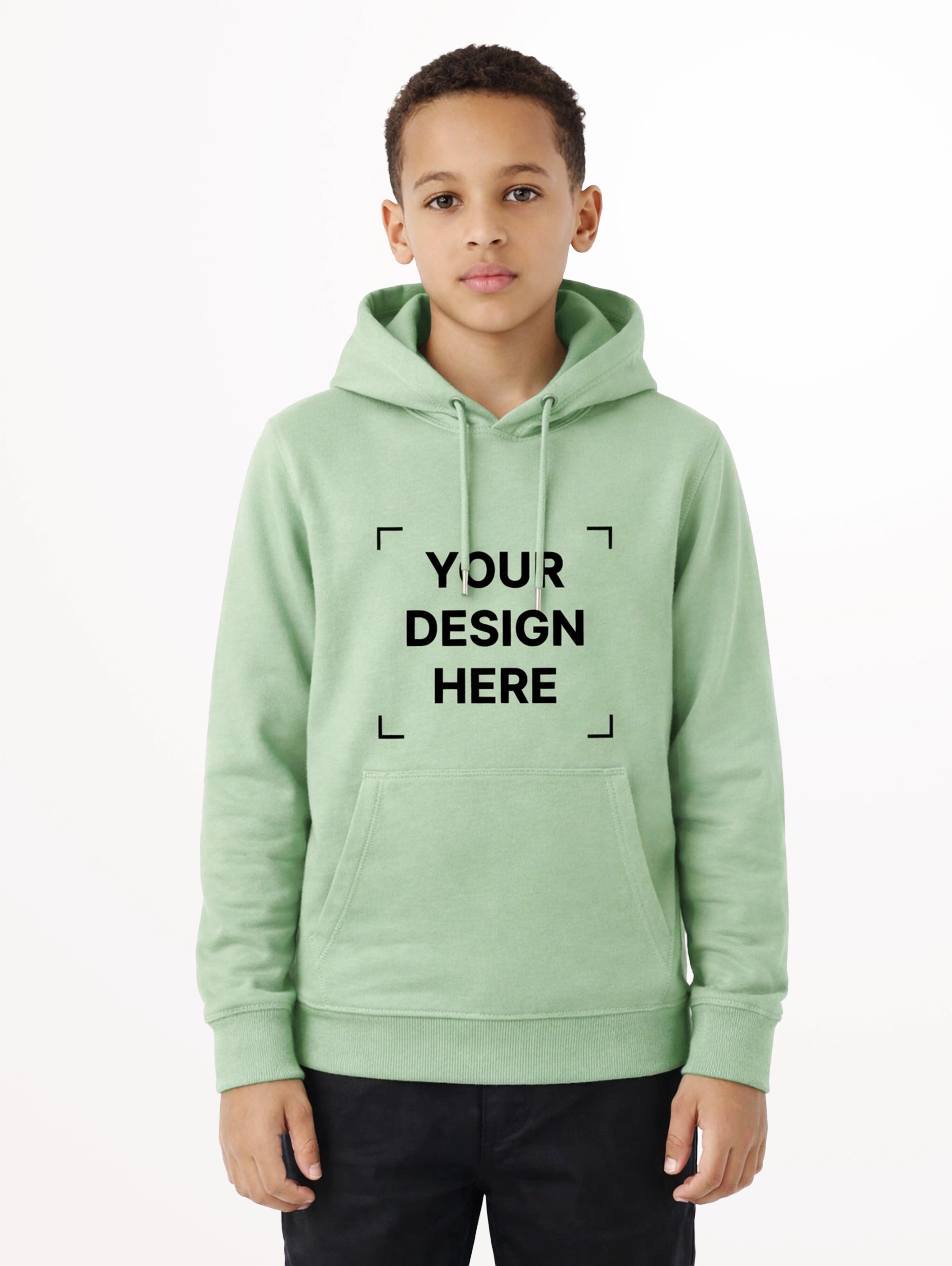Junior's Cotton Pullover Hoodie - Light Green
