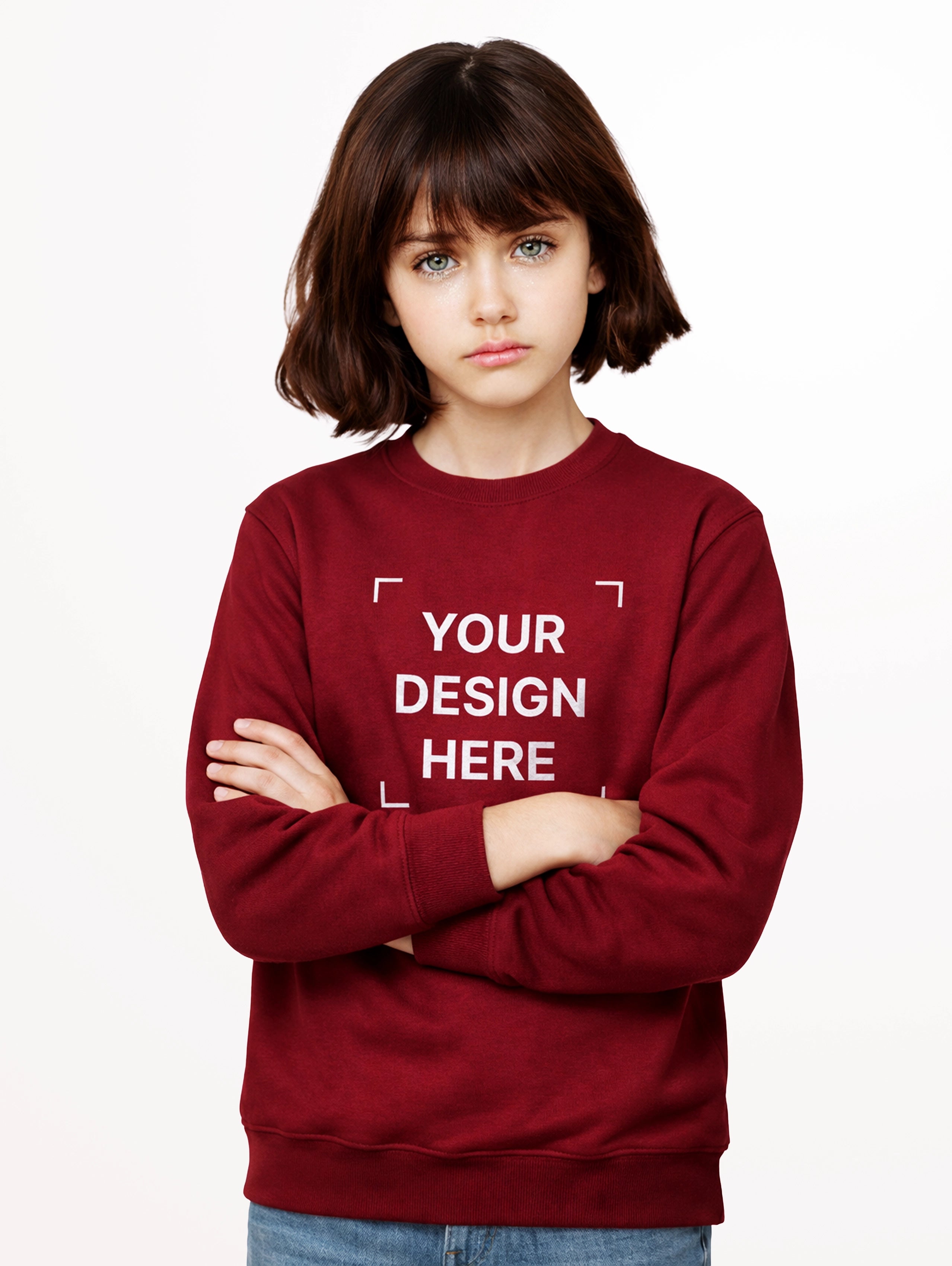 Junior's Cotton Sweatshirt - Maroon