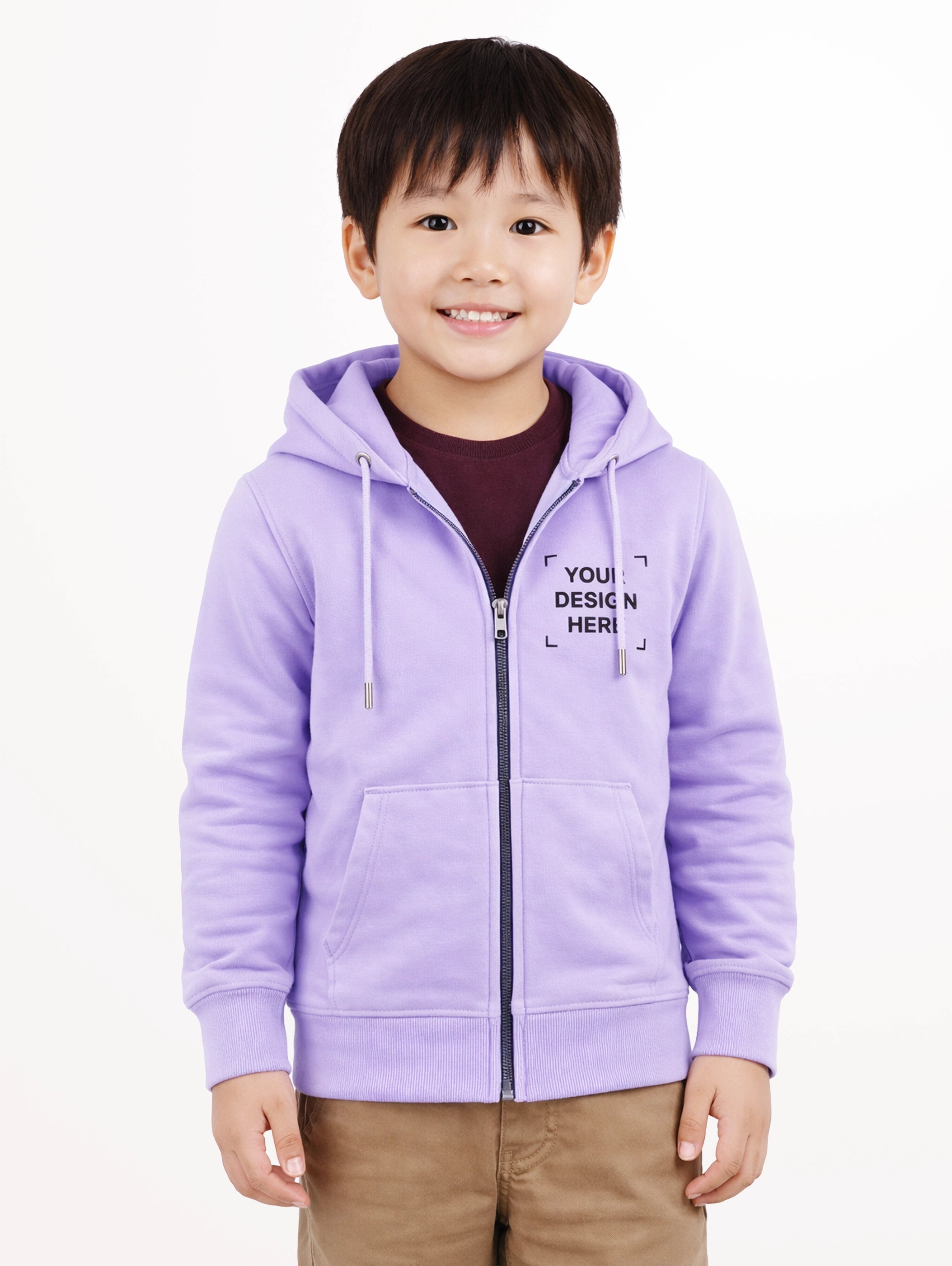 Junior's Cotton Zipper Hoodie - Lavender