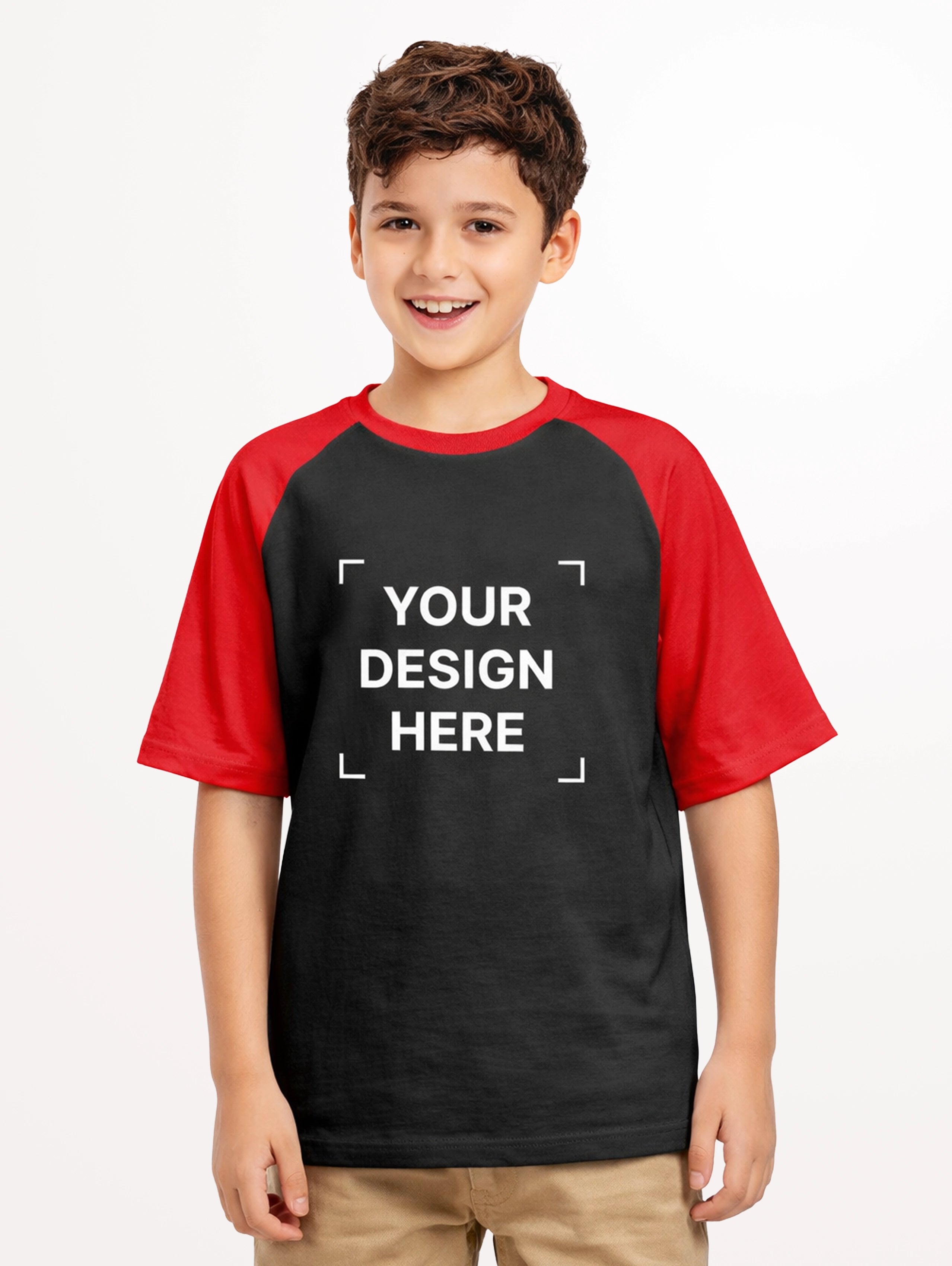Junior's French Terry Raglan Oversized T-Shirt - Black
