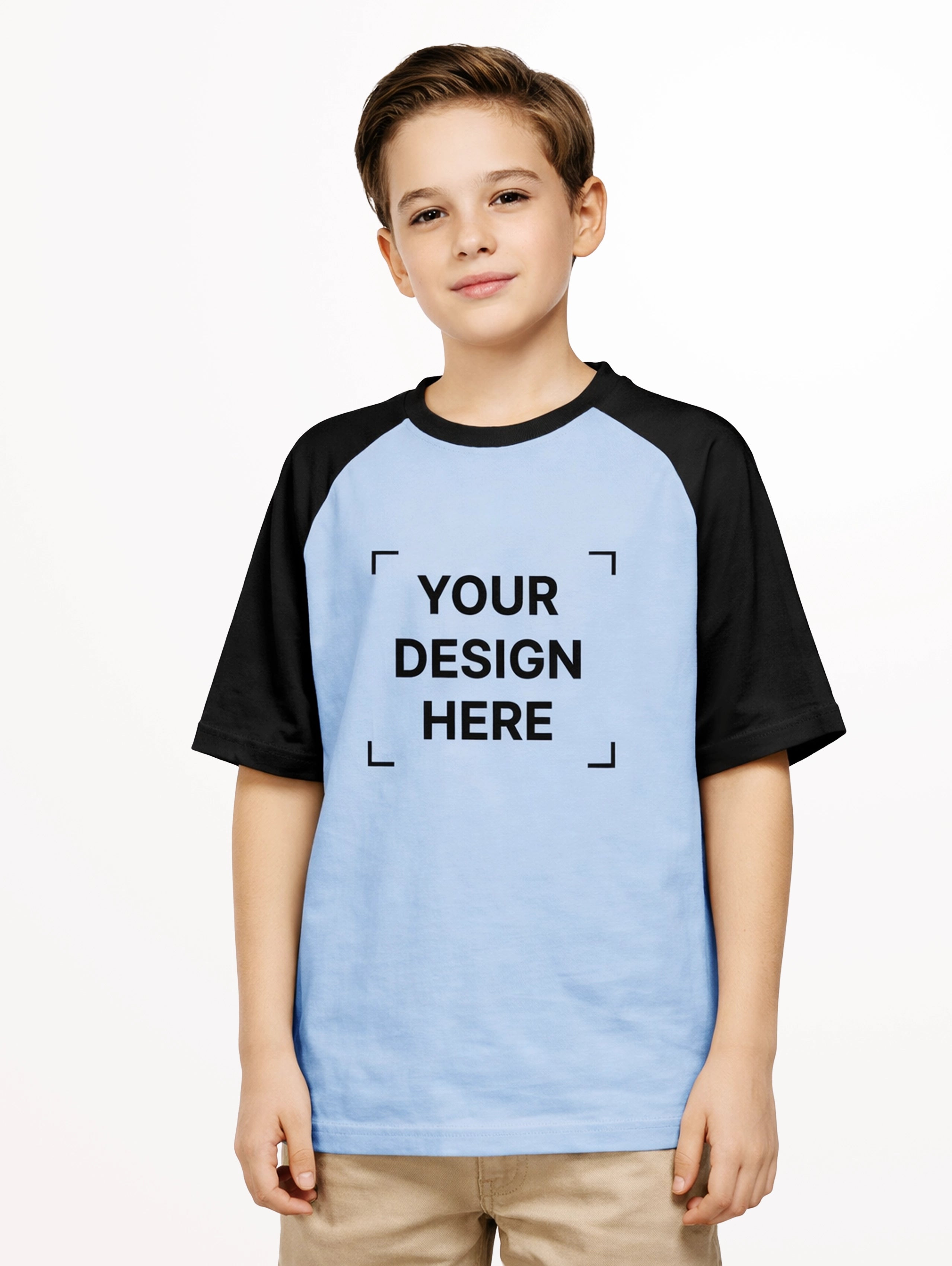 Junior's French Terry Raglan Oversized T-Shirt - Sky Blue