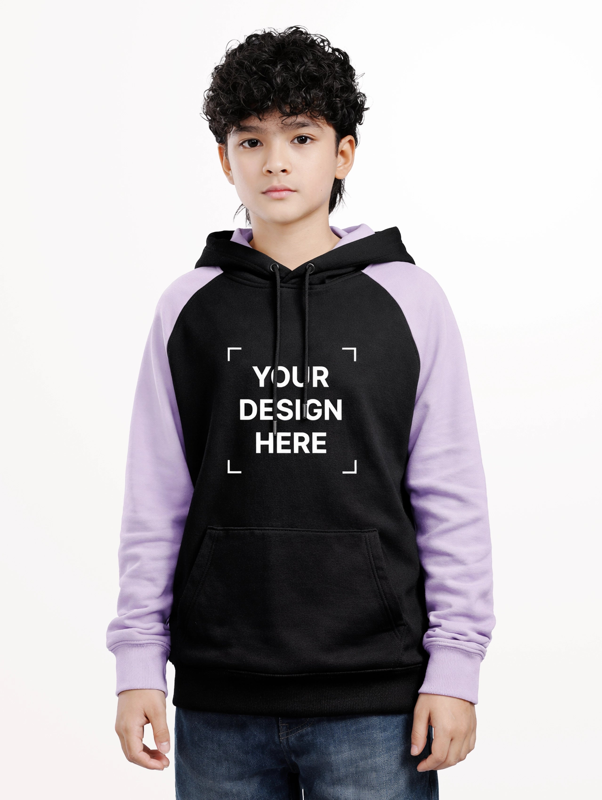 Junior's Raglan Sleeve Blend Oversized Pullover Hoodie - Black