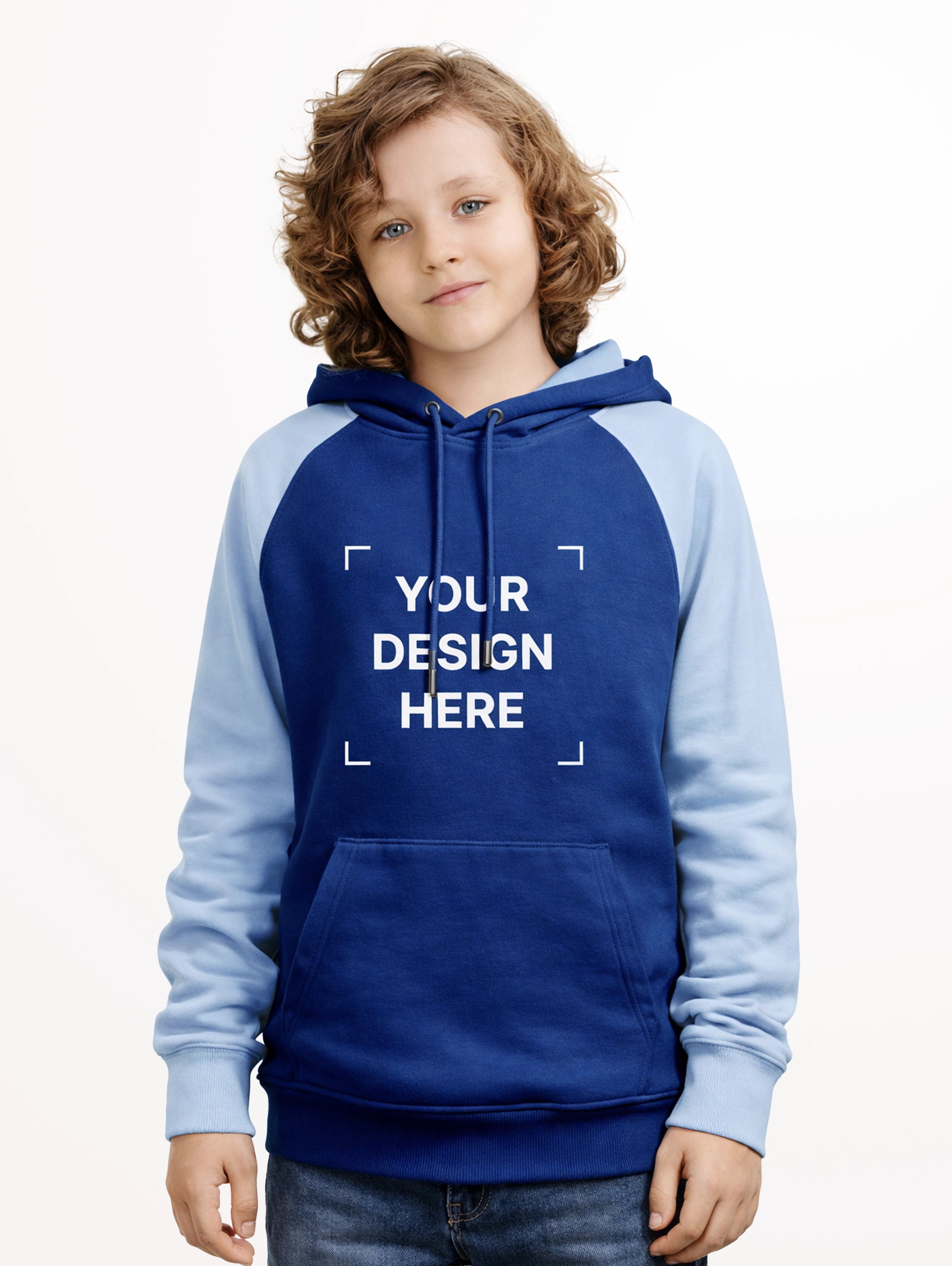 Junior's Raglan Sleeve Blend Oversized Pullover Hoodie - Navy Blue