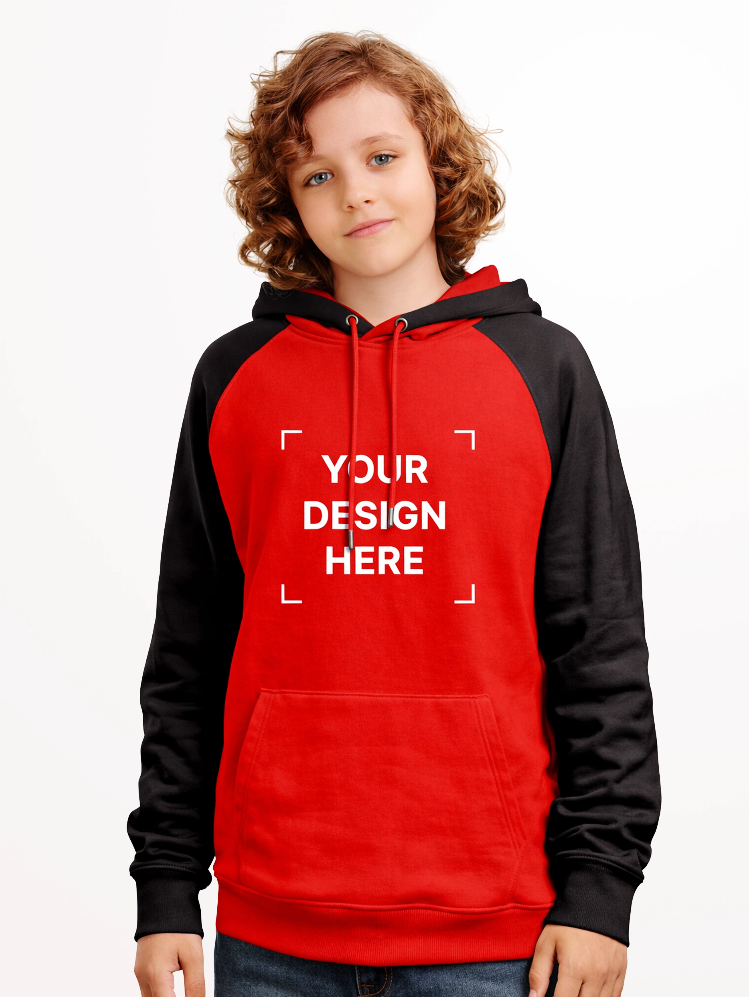 Junior's Raglan Sleeve Blend Oversized Pullover Hoodie - Red
