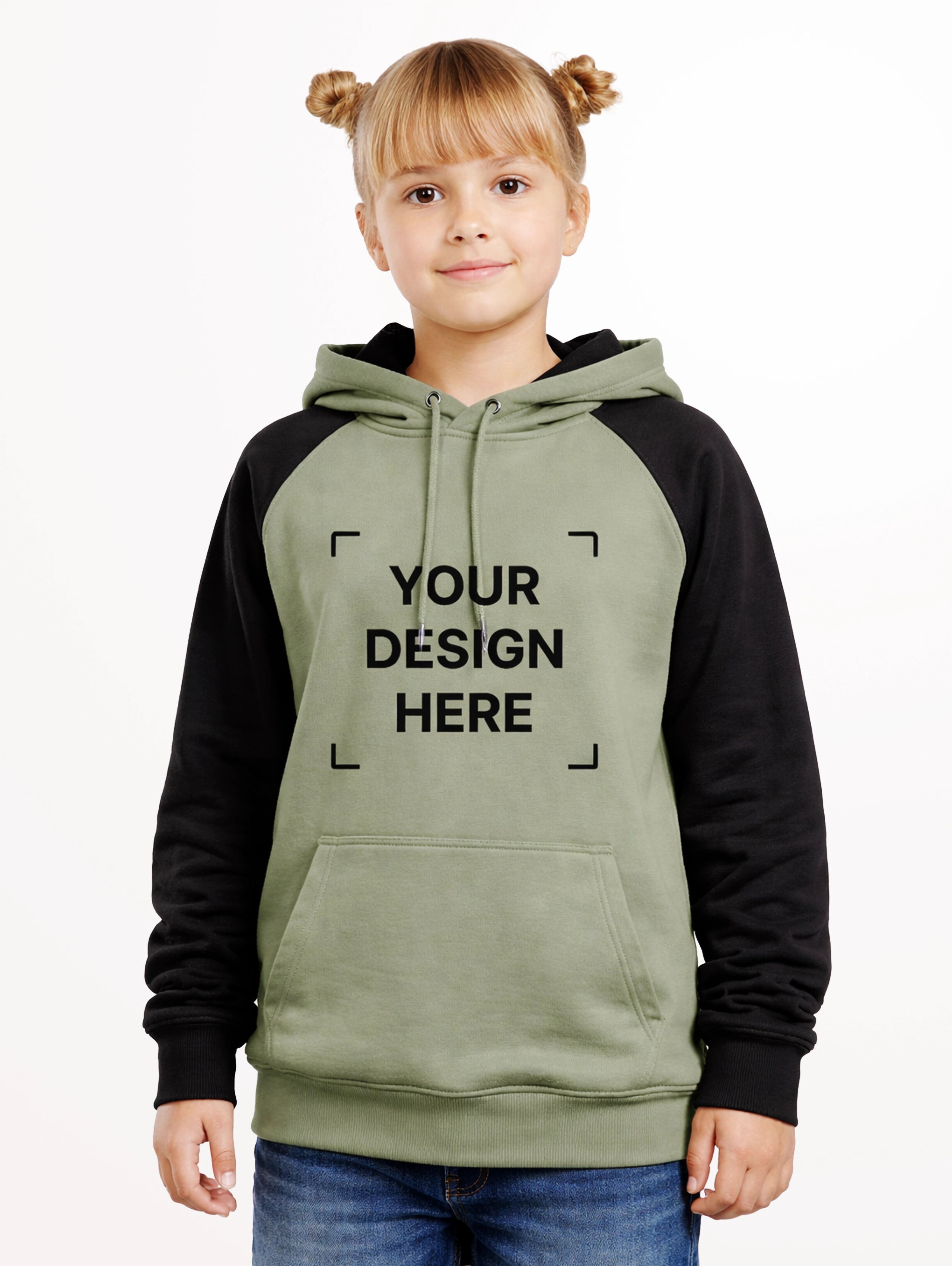 Junior's Raglan Sleeve Blend Oversized Pullover Hoodie - Sage Green