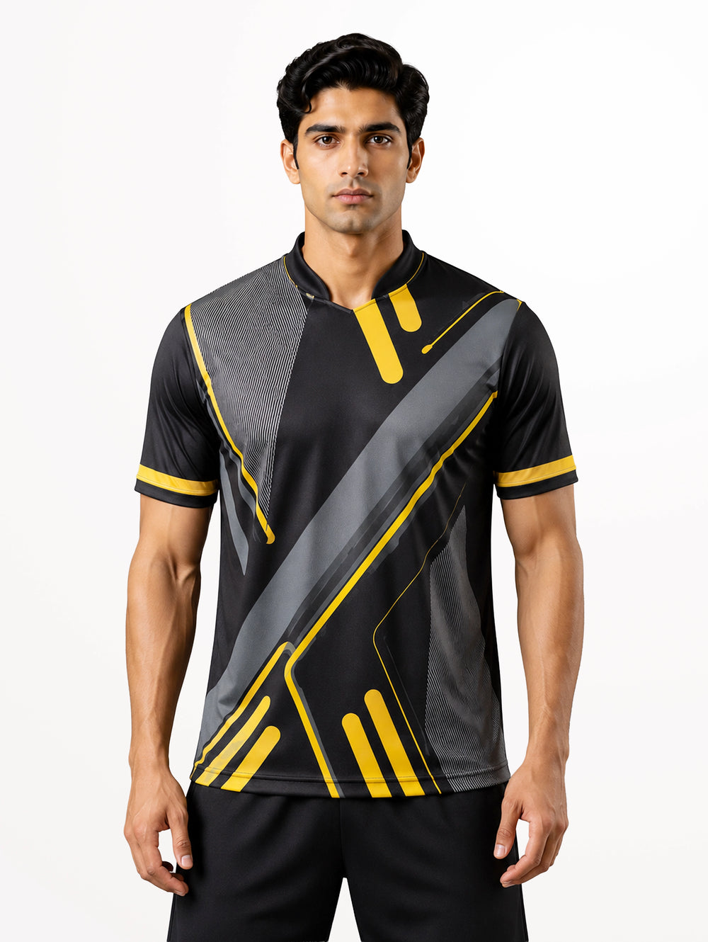 Mandarin Collar Half Sleeve Jersey