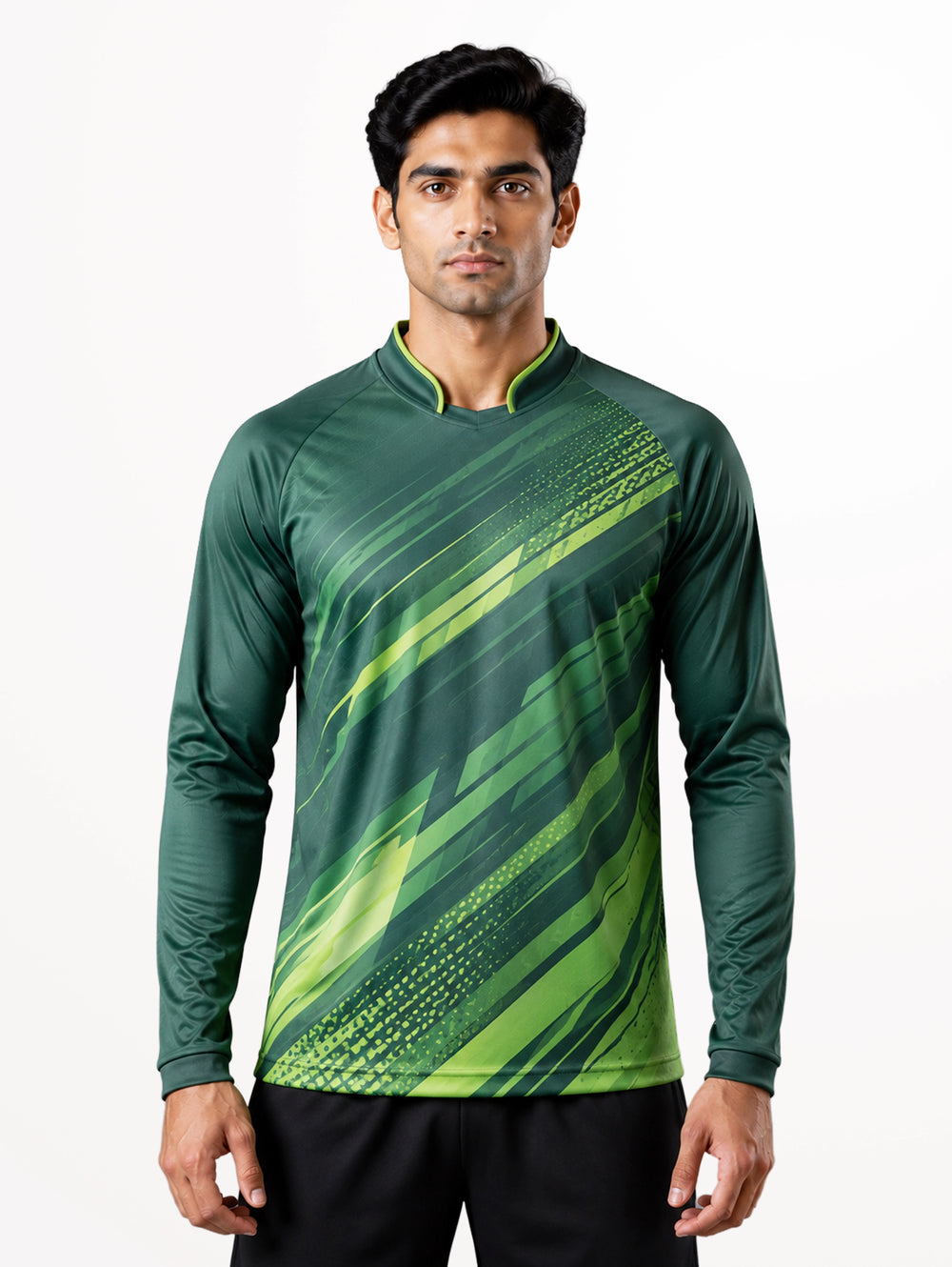 Mandarin Collar Raglan Full Sleeve Jersey