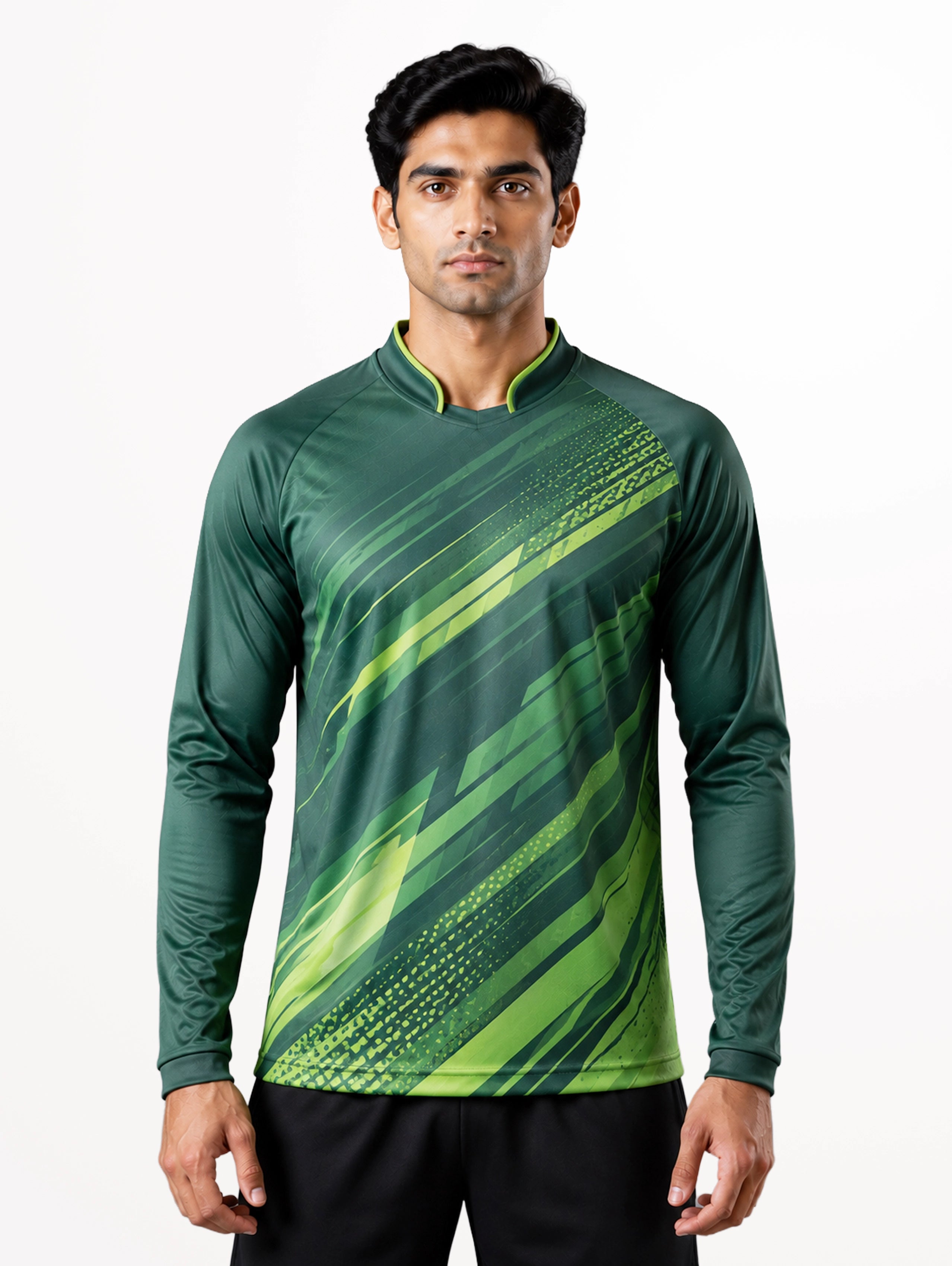 Mandarin Collar Raglan Full Sleeve Jersey