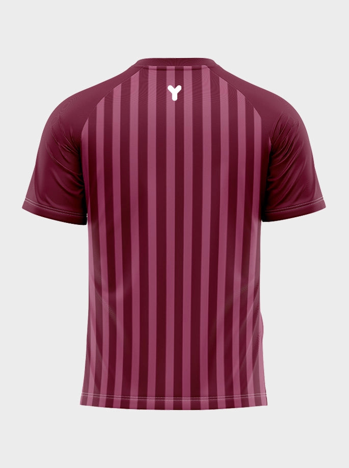 Maroon & White Striped Sports Jersey