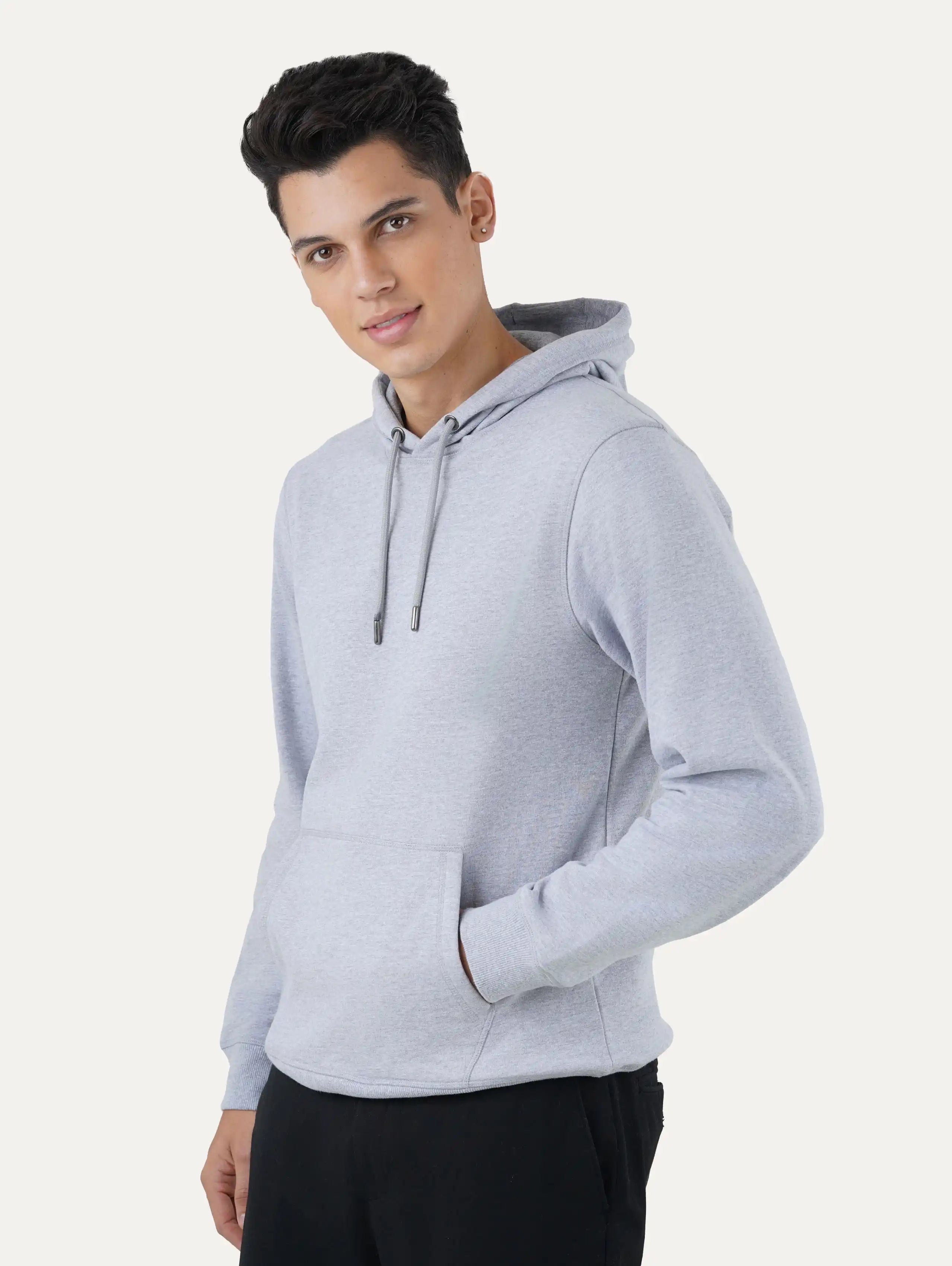 Custom Men’s Classic Pullover Hoodie - Grey Melange