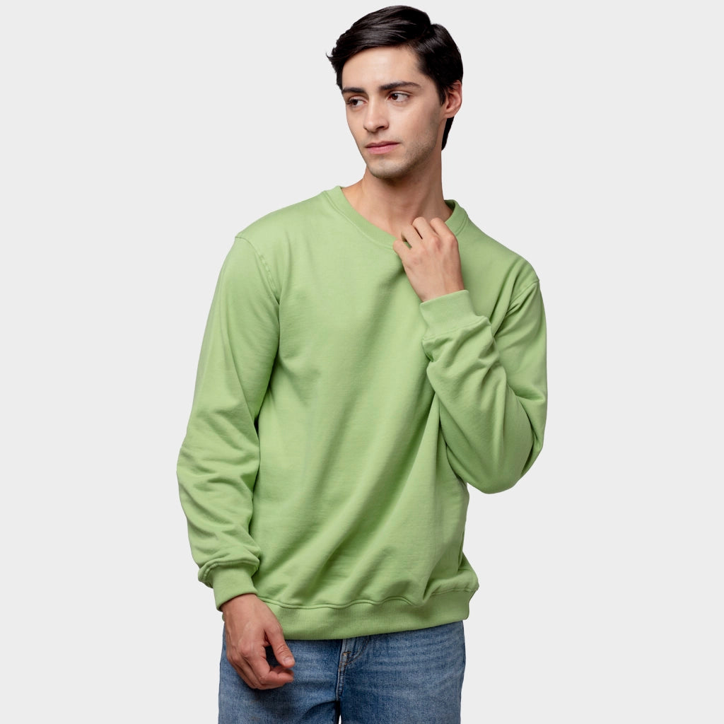 Men's Cotton Sweatshirt - Light Green