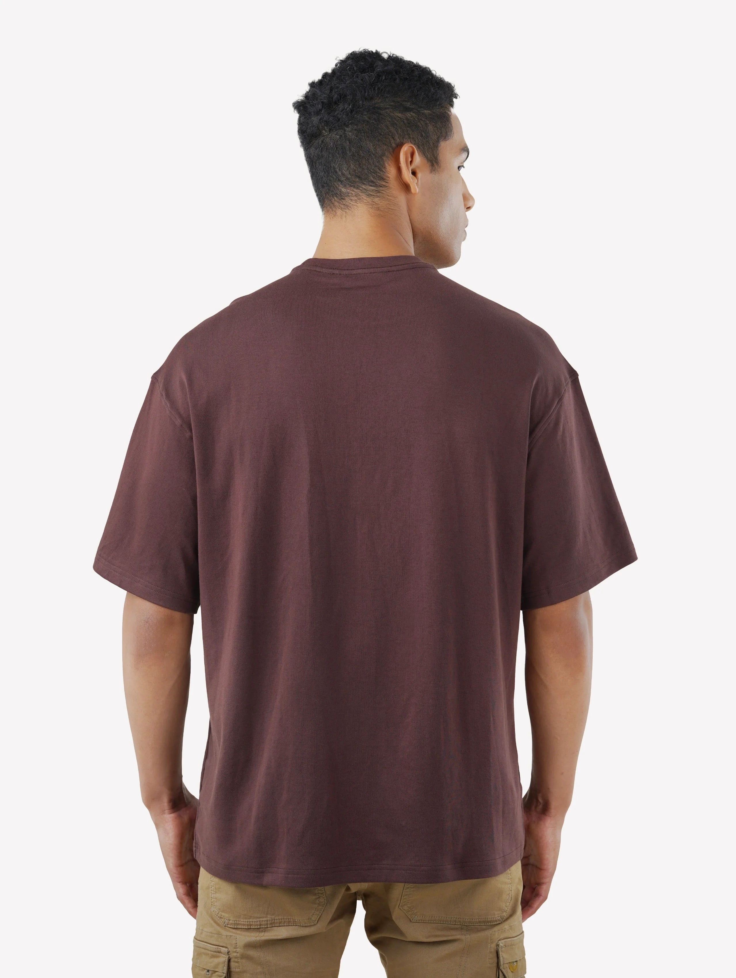 men oversized tees interlock brown yoode