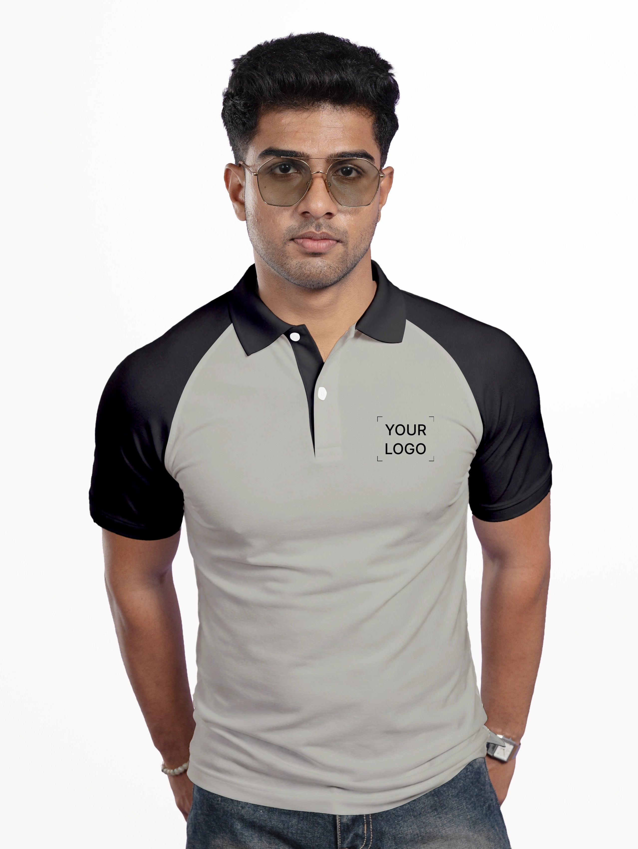 Men's Raglan Sleeve Performance Polo - Aluminium