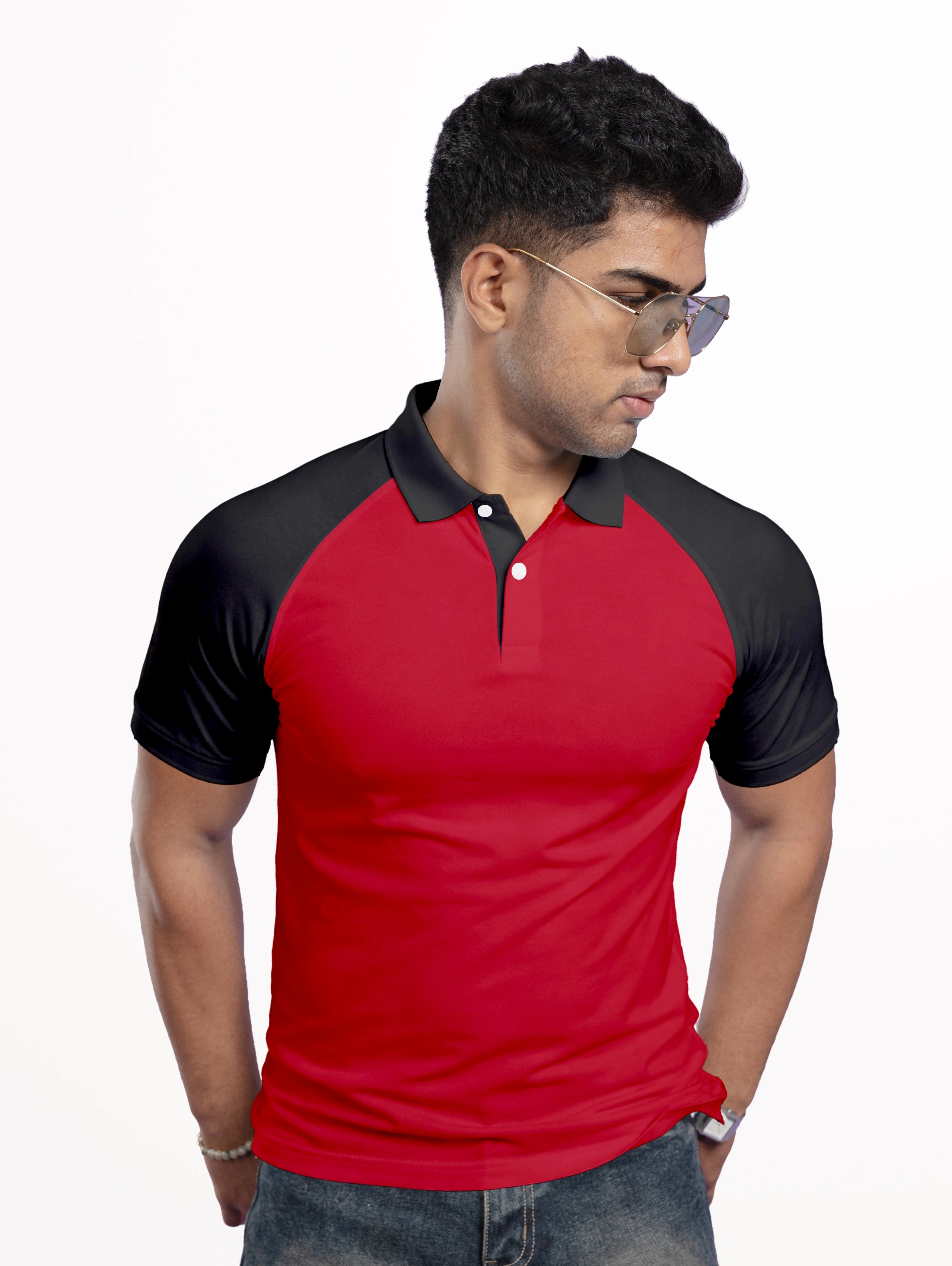 Men's Raglan Sleeve Performance Polo - Arrow Red