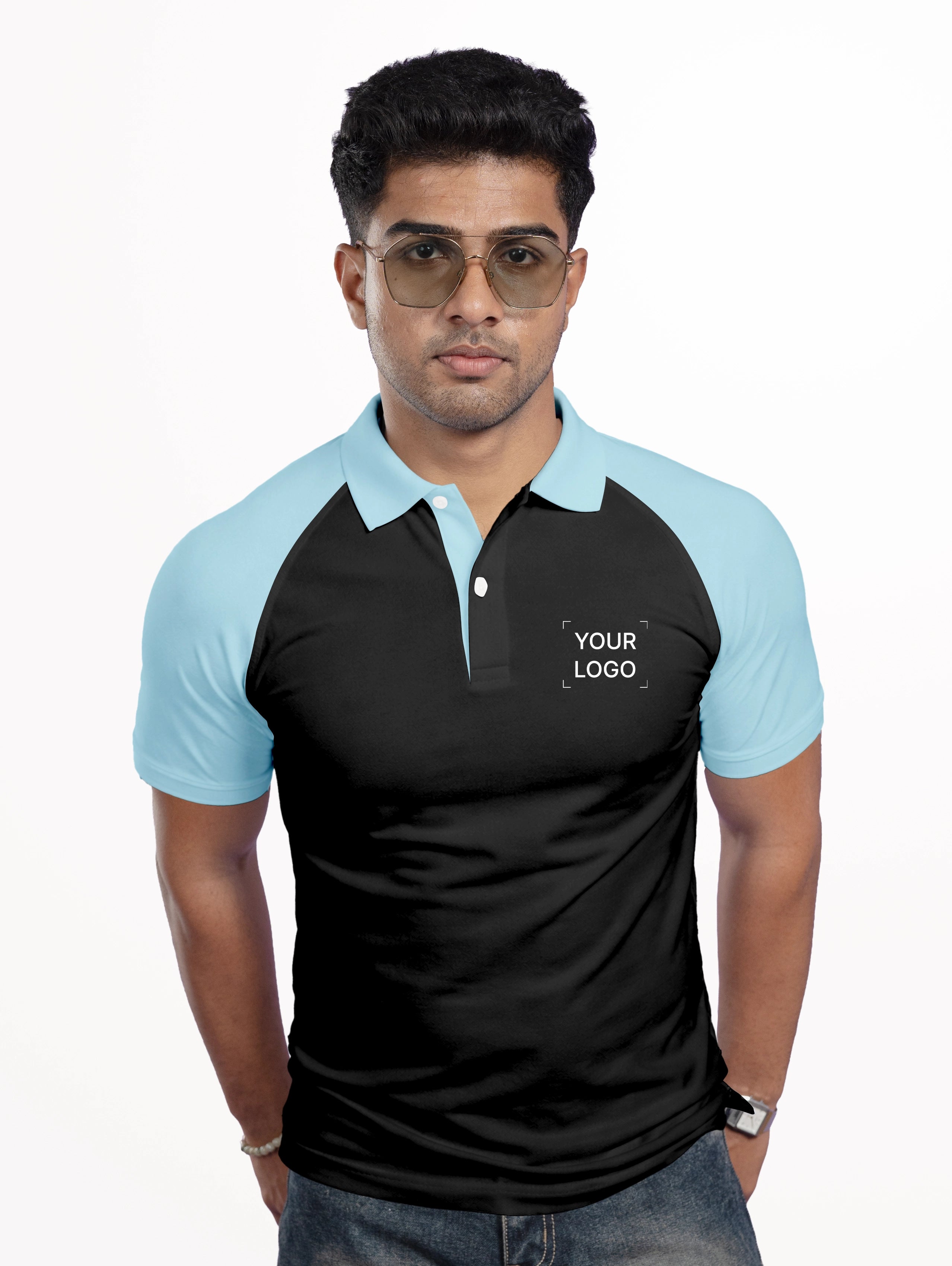 Men's Raglan Sleeve Performance Polo - Black