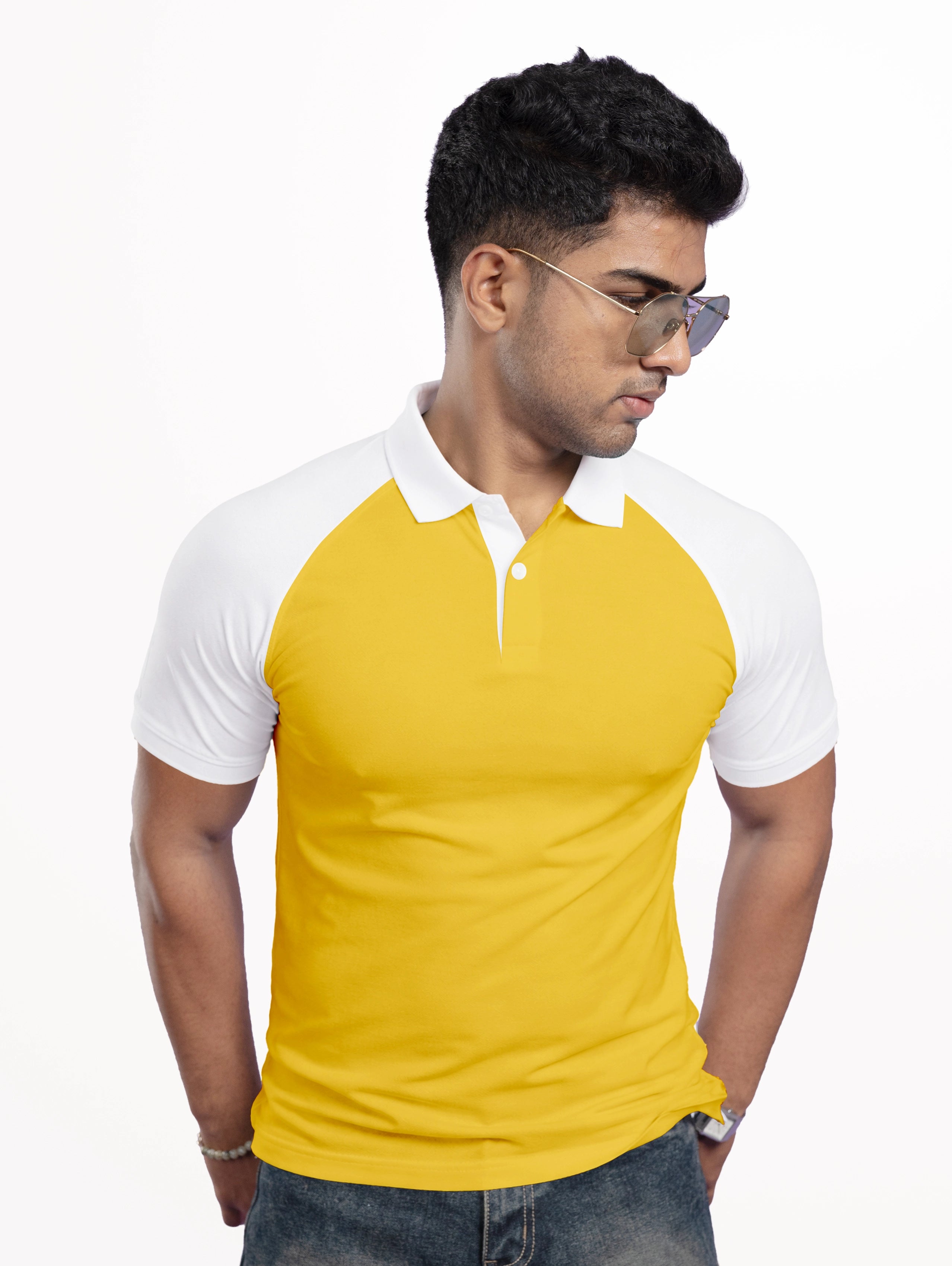 Men's Raglan Sleeve Performance Polo - Golden Yellow