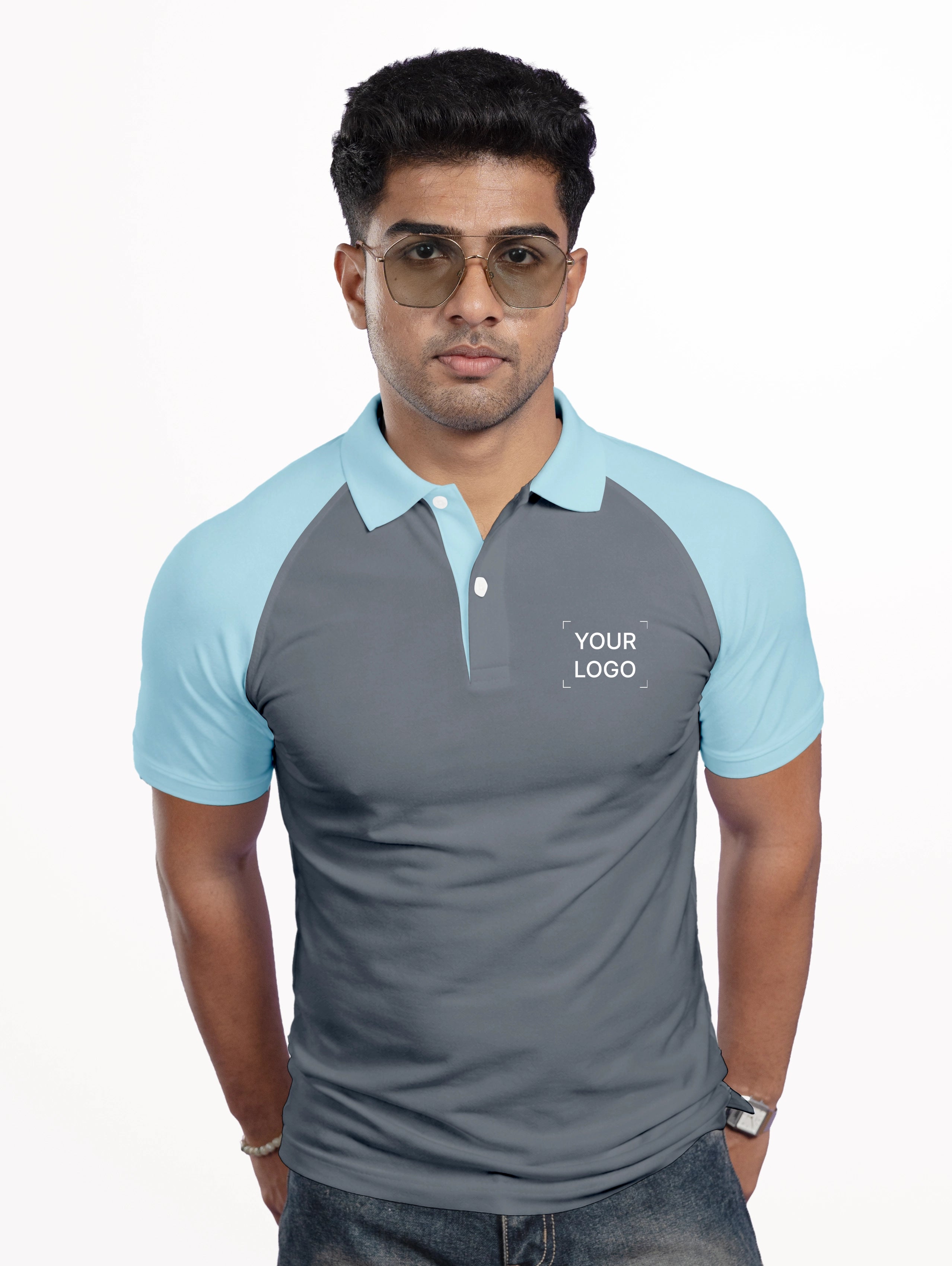 Men's Raglan Sleeve Performance Polo - Grey