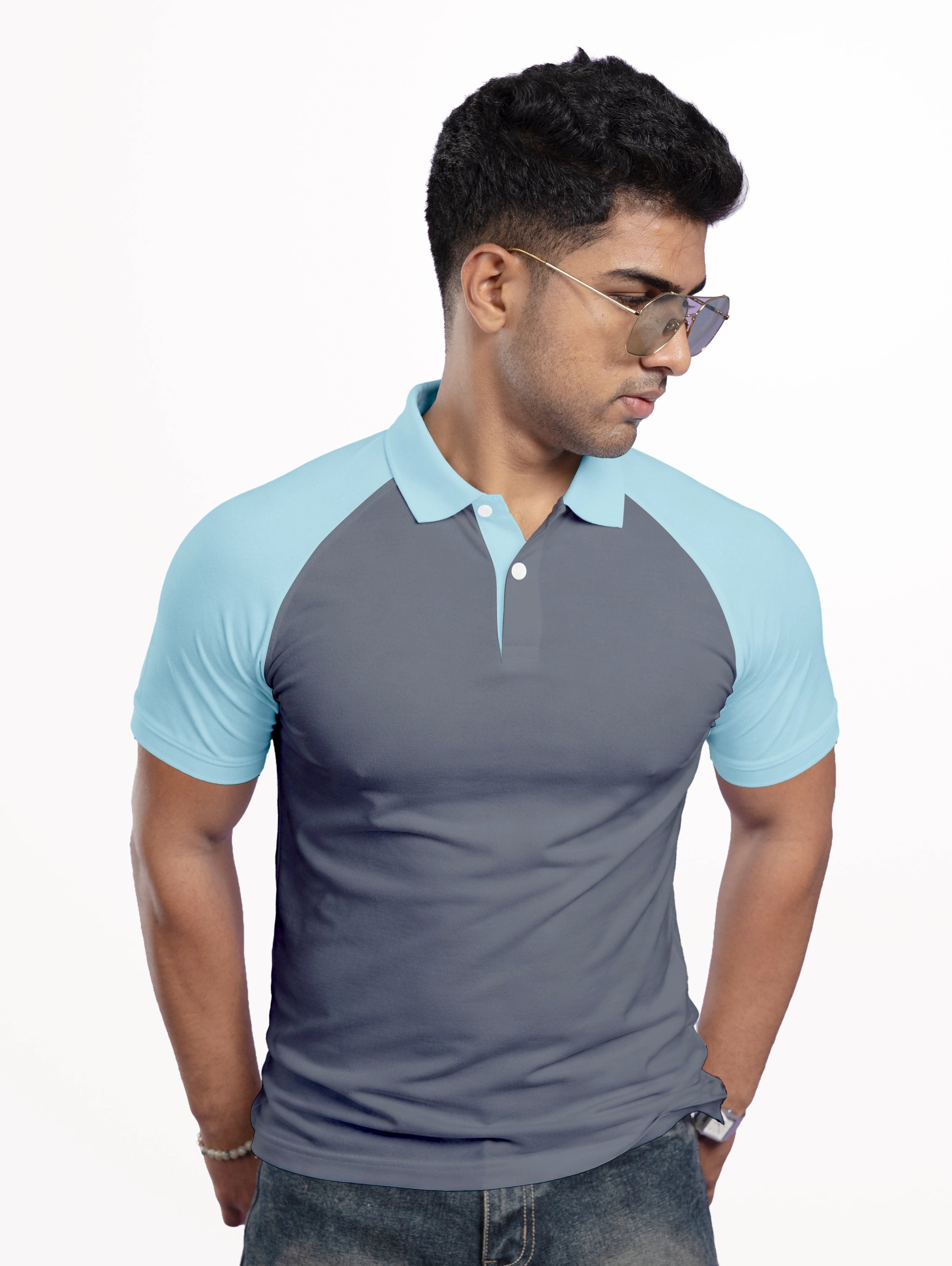 Men's Raglan Sleeve Performance Polo - Grey