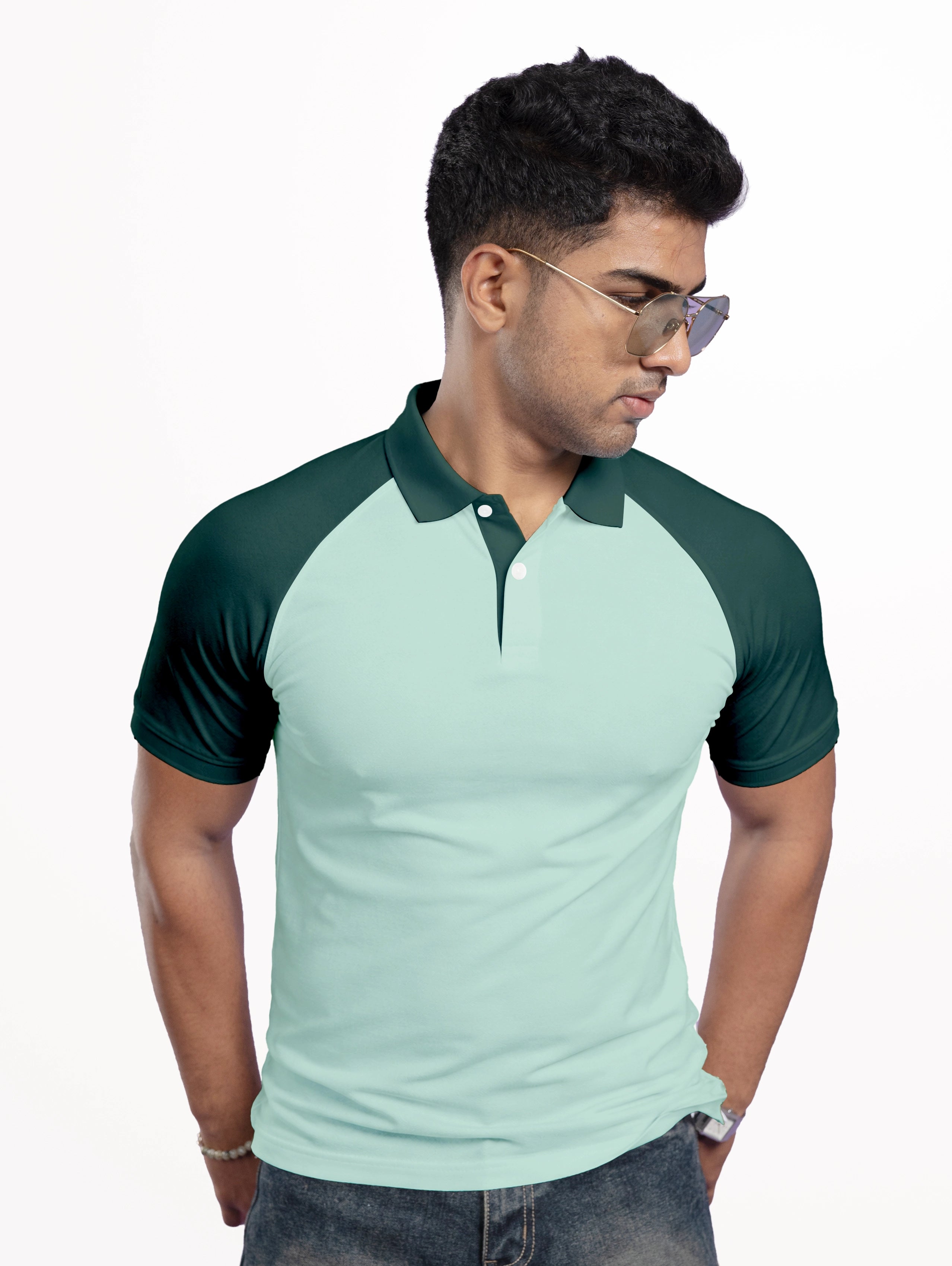 Men's Raglan Sleeve Performance Polo - Mint