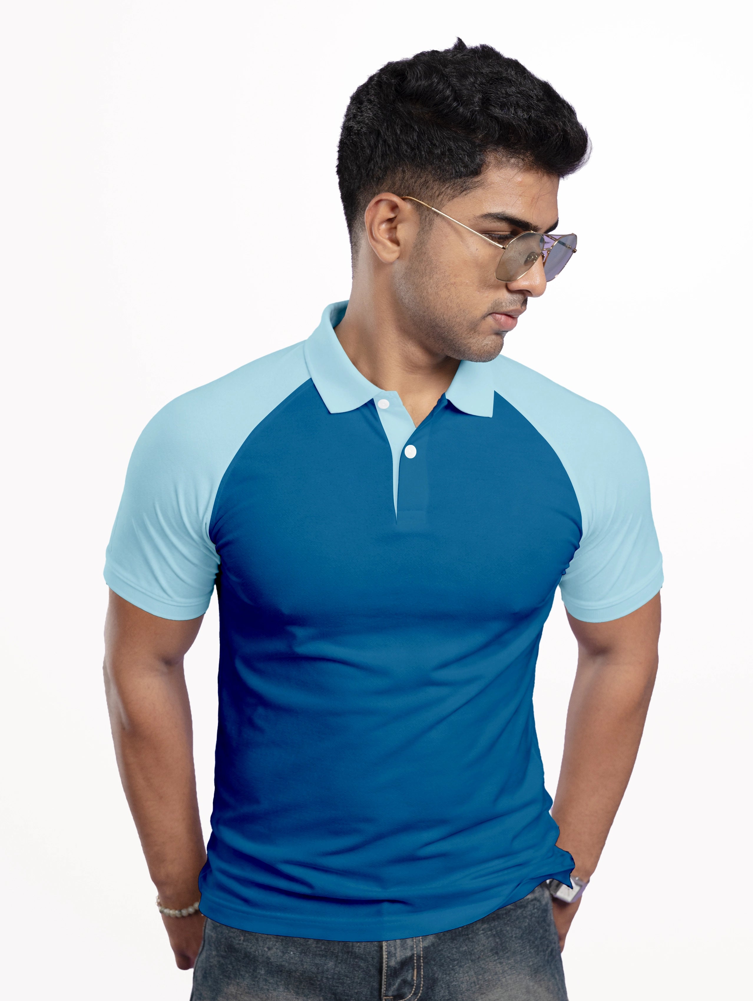 Men's Raglan Sleeve Performance Polo - Rama Blue