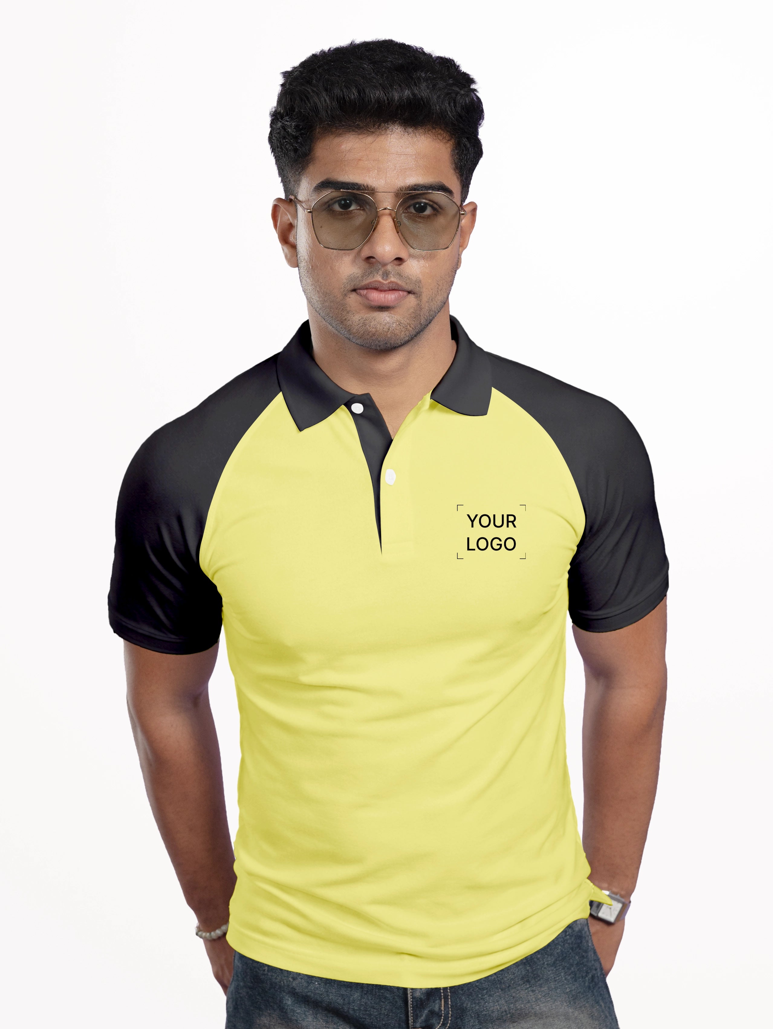 Men's Raglan Sleeve Performance Polo - Sunshine Yellow