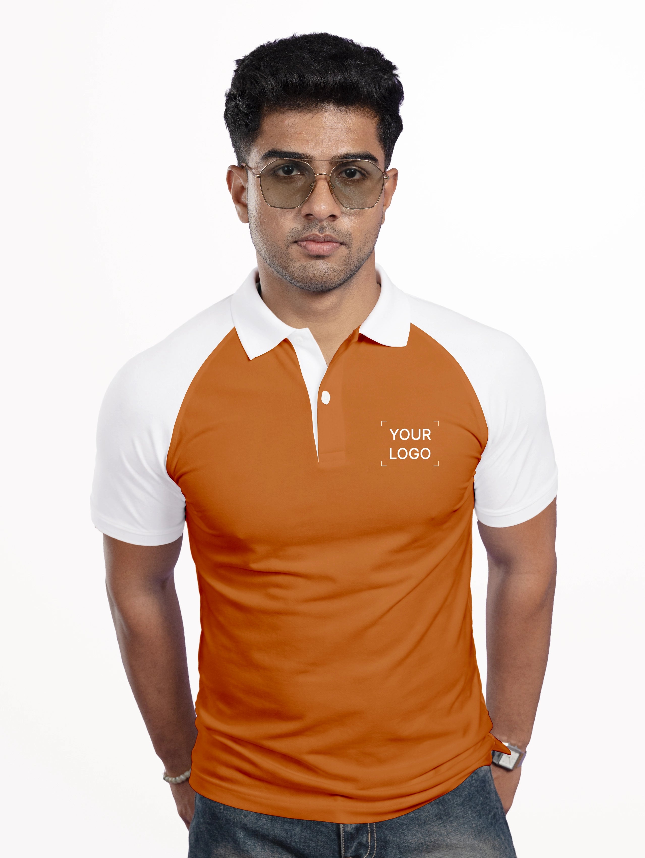 Men's Raglan Sleeve Performance Polo - Woody Orange