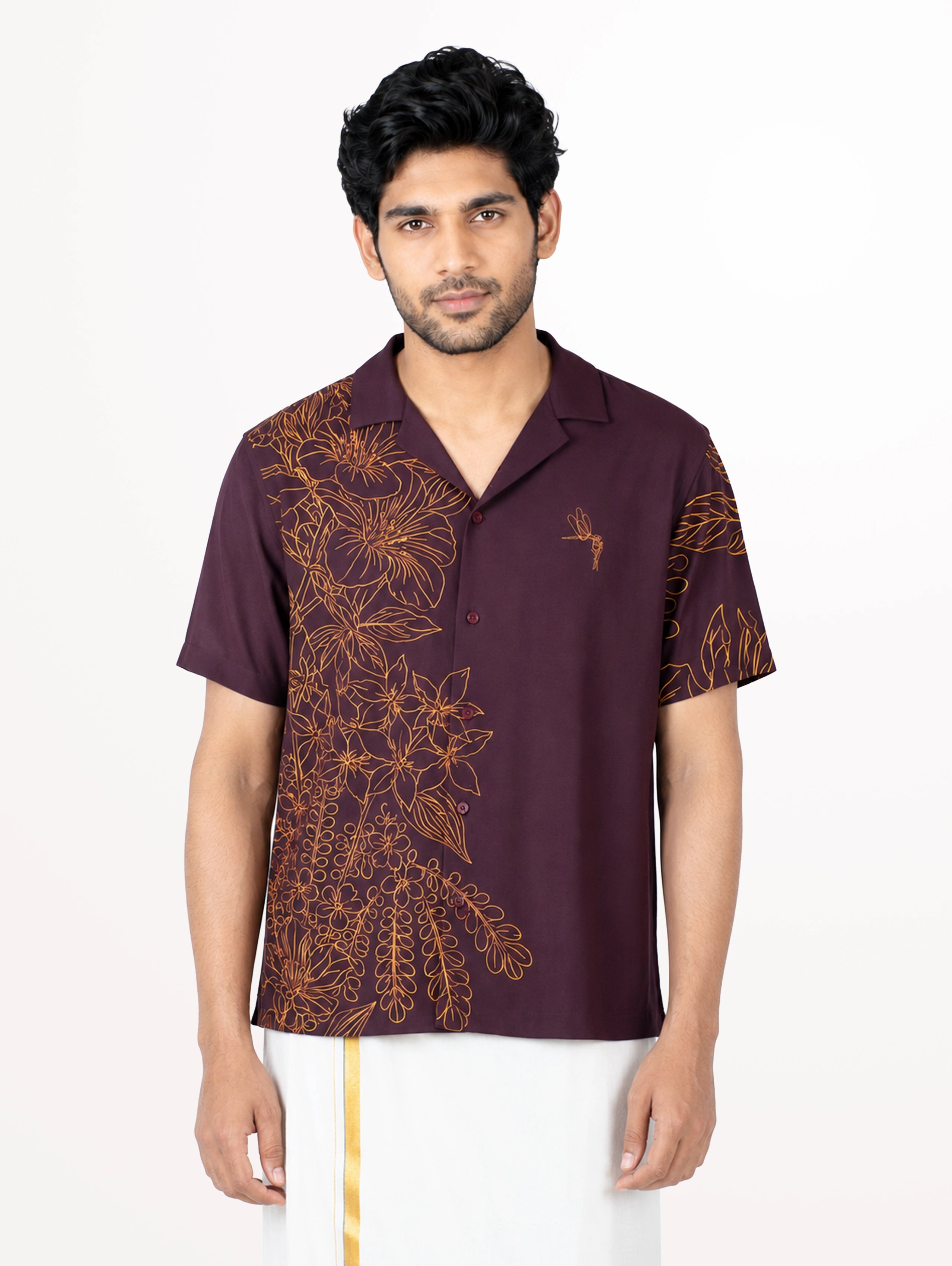 Men's Thiruvonam Cuban Collar Shirt