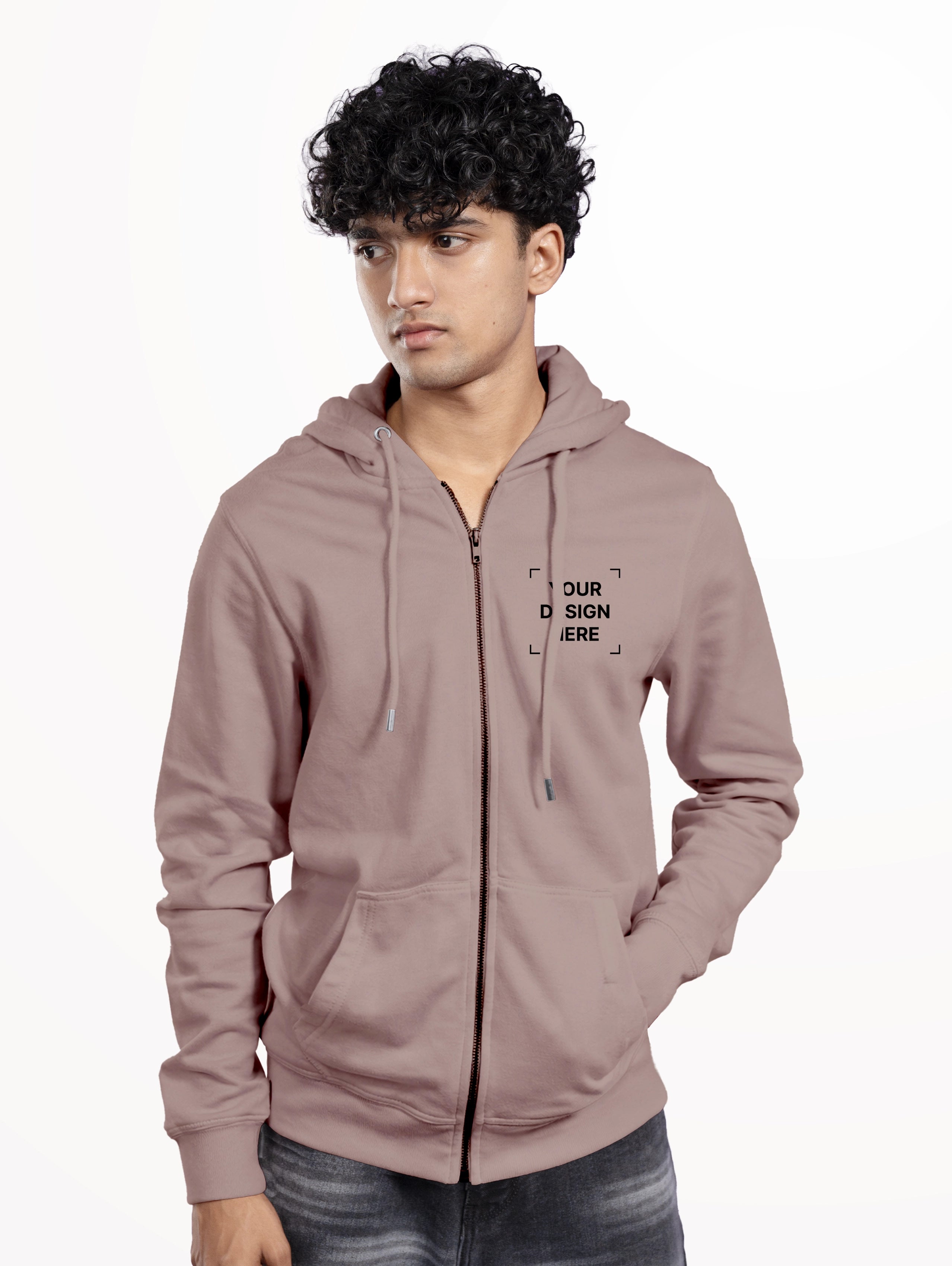 Men's Blend Zipper Hoodie - Orchid