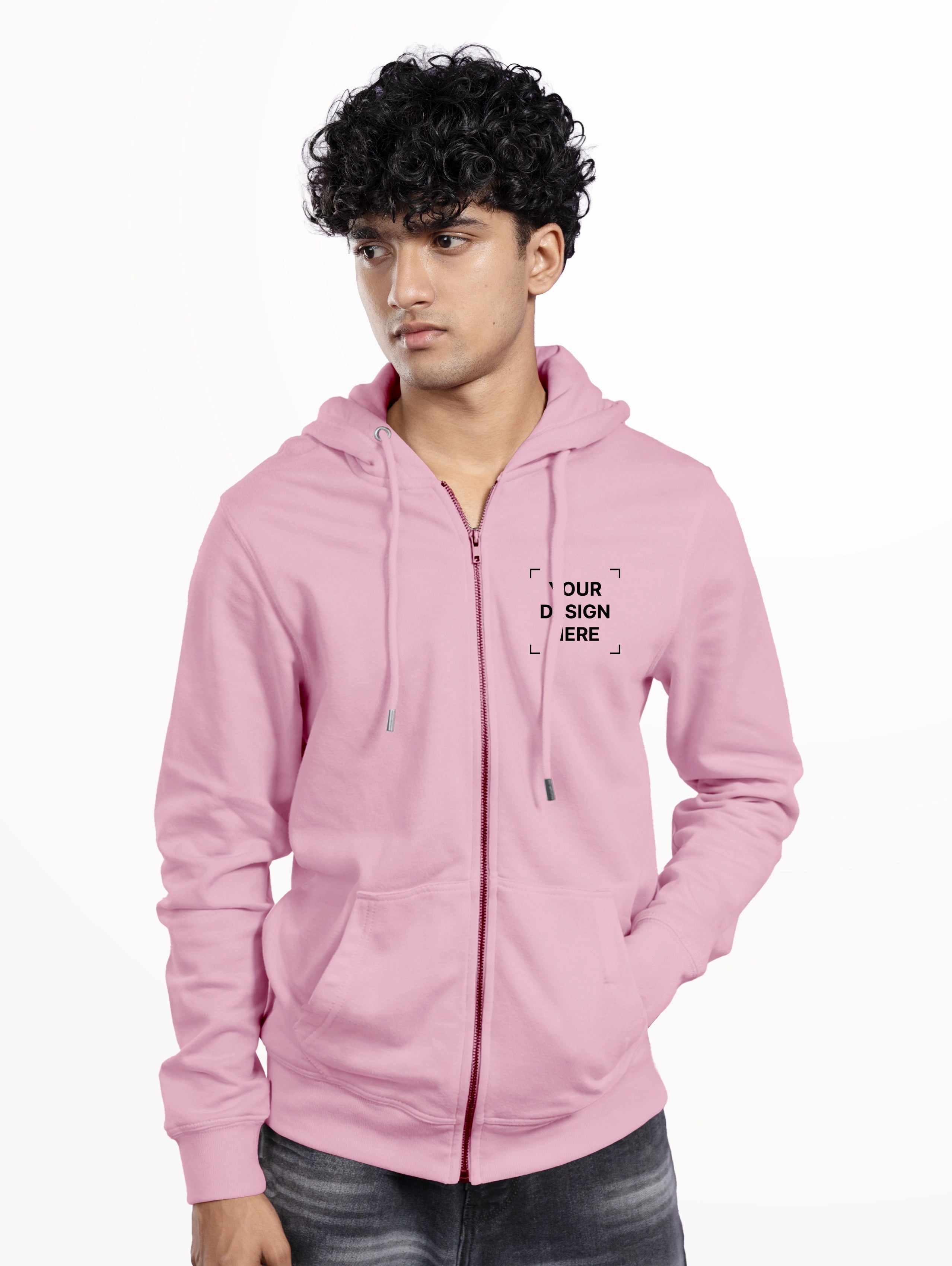Men's Blend Zipper Hoodie - Woodrose
