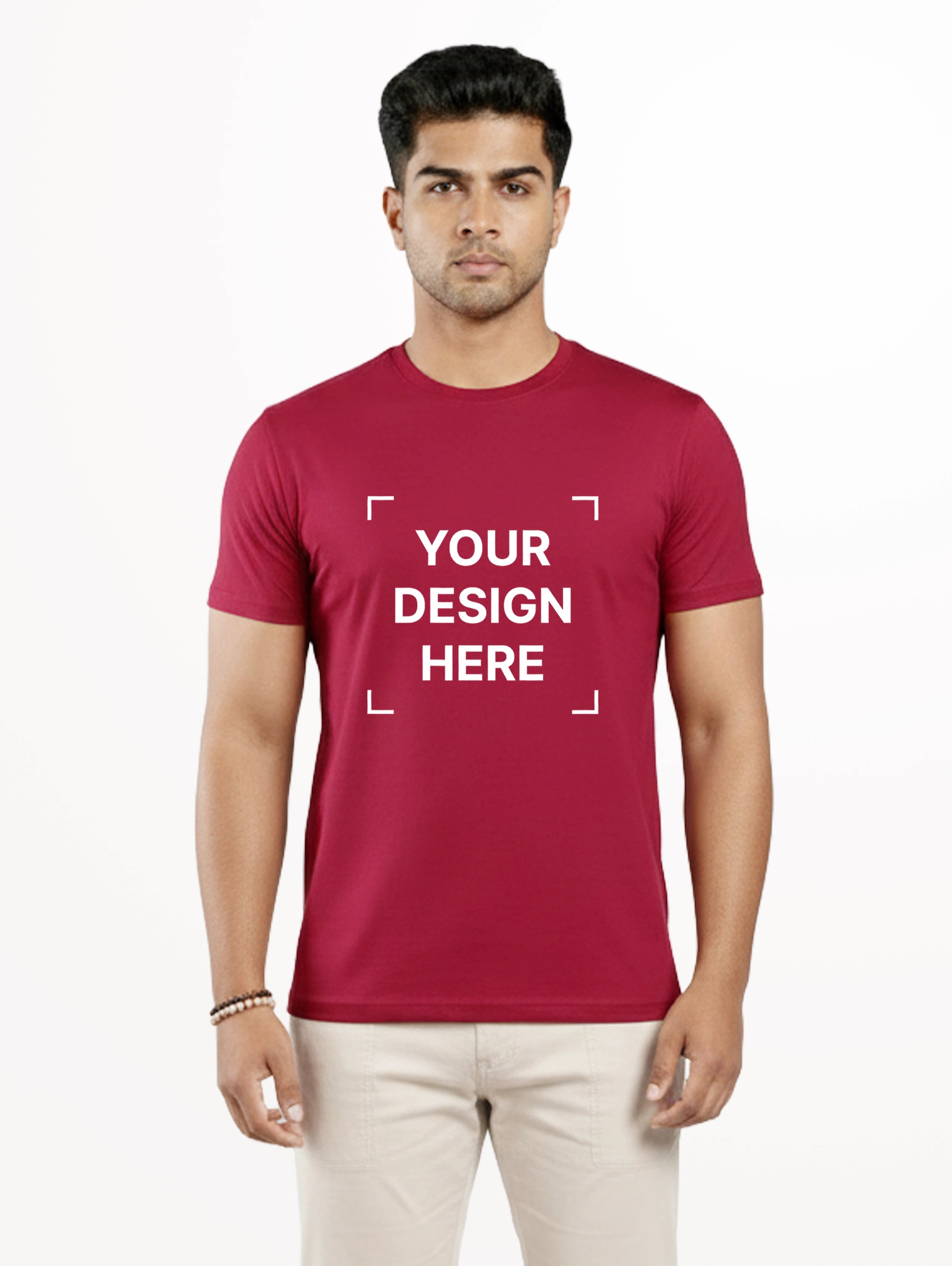 Men's Core Cotton Half Sleeve T-Shirt - Maroon