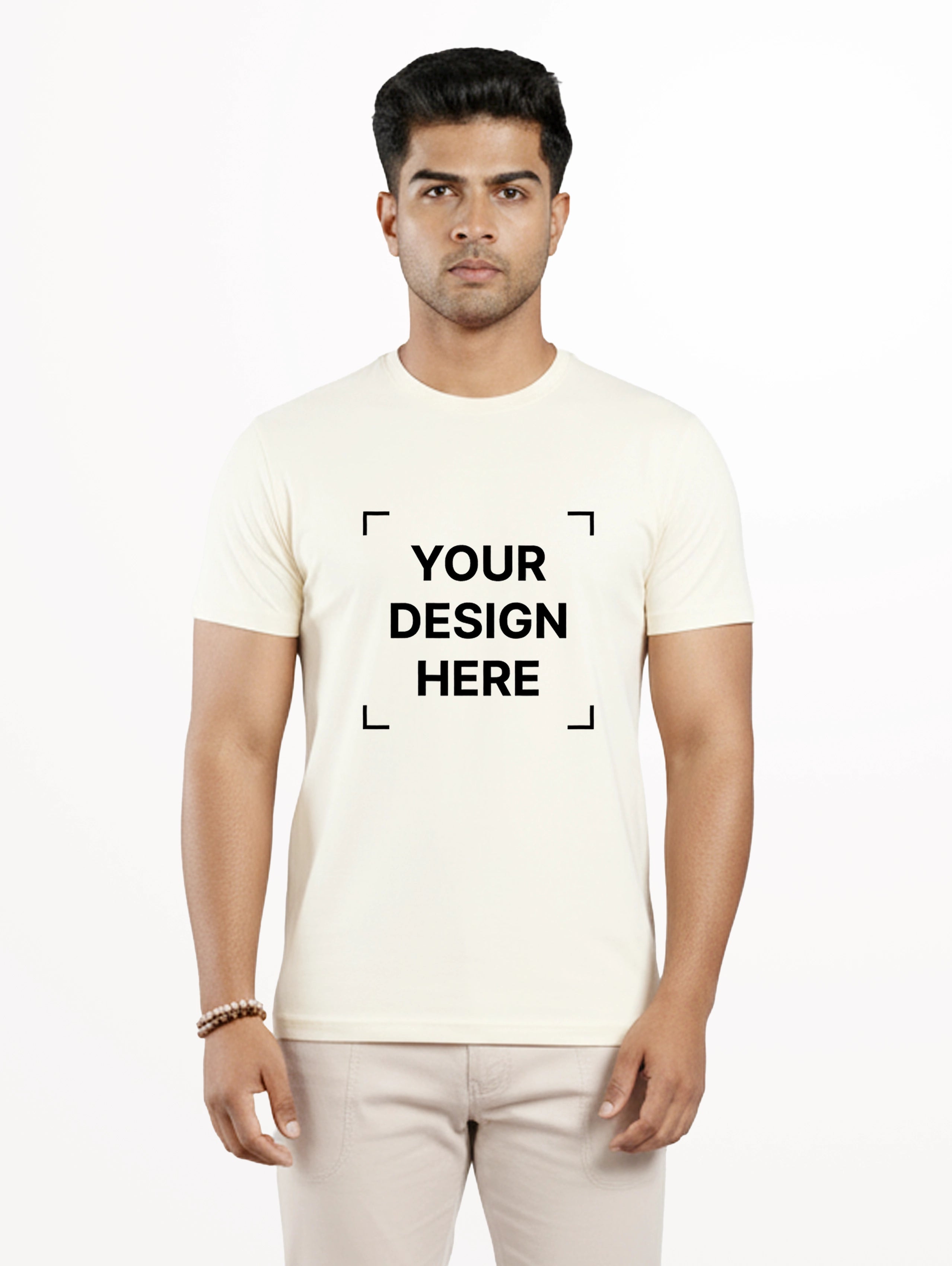 Men's Core Cotton Half Sleeve T-Shirt - Off White