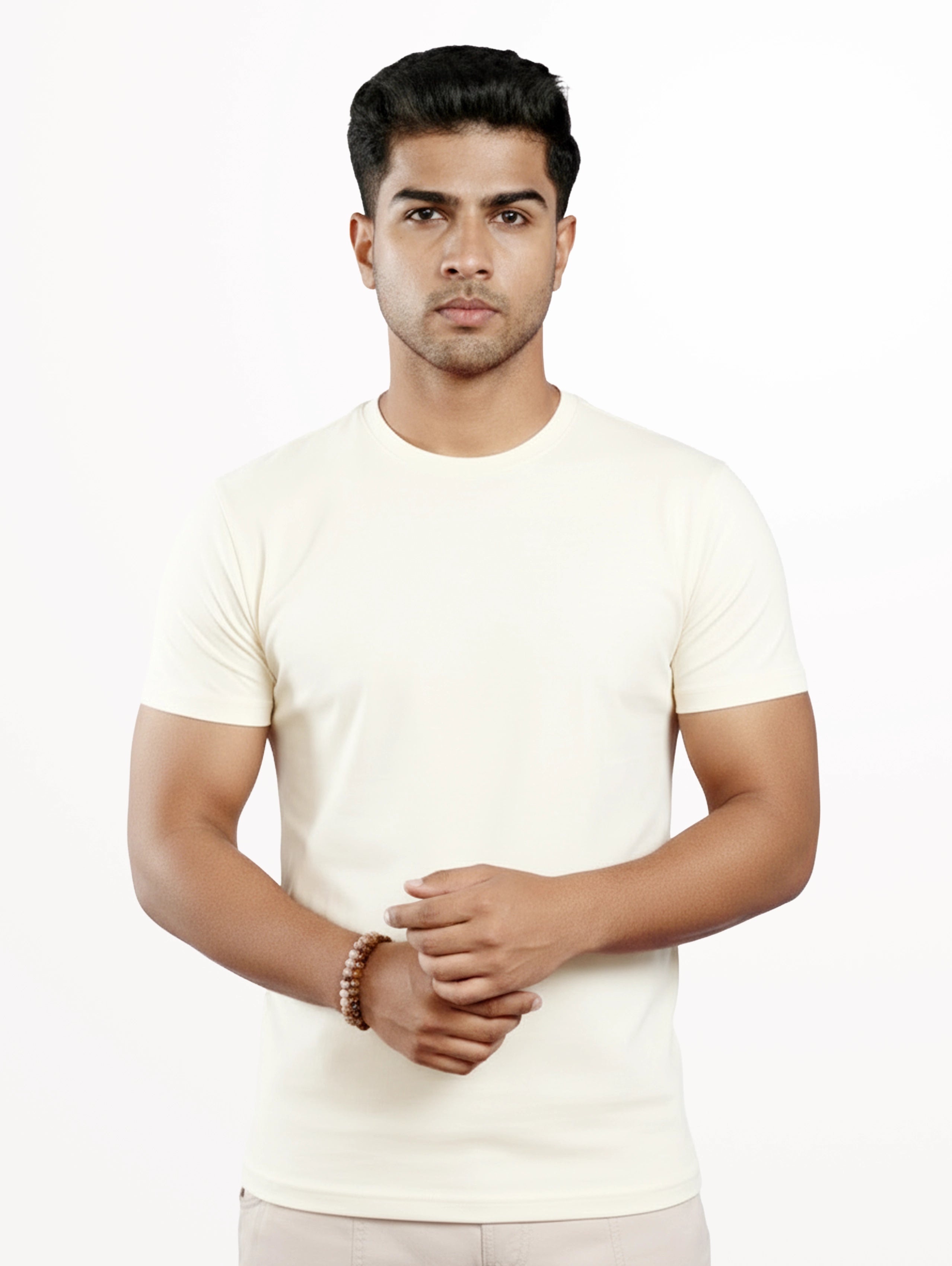 Men's Core Cotton Half Sleeve T-Shirt - Off White