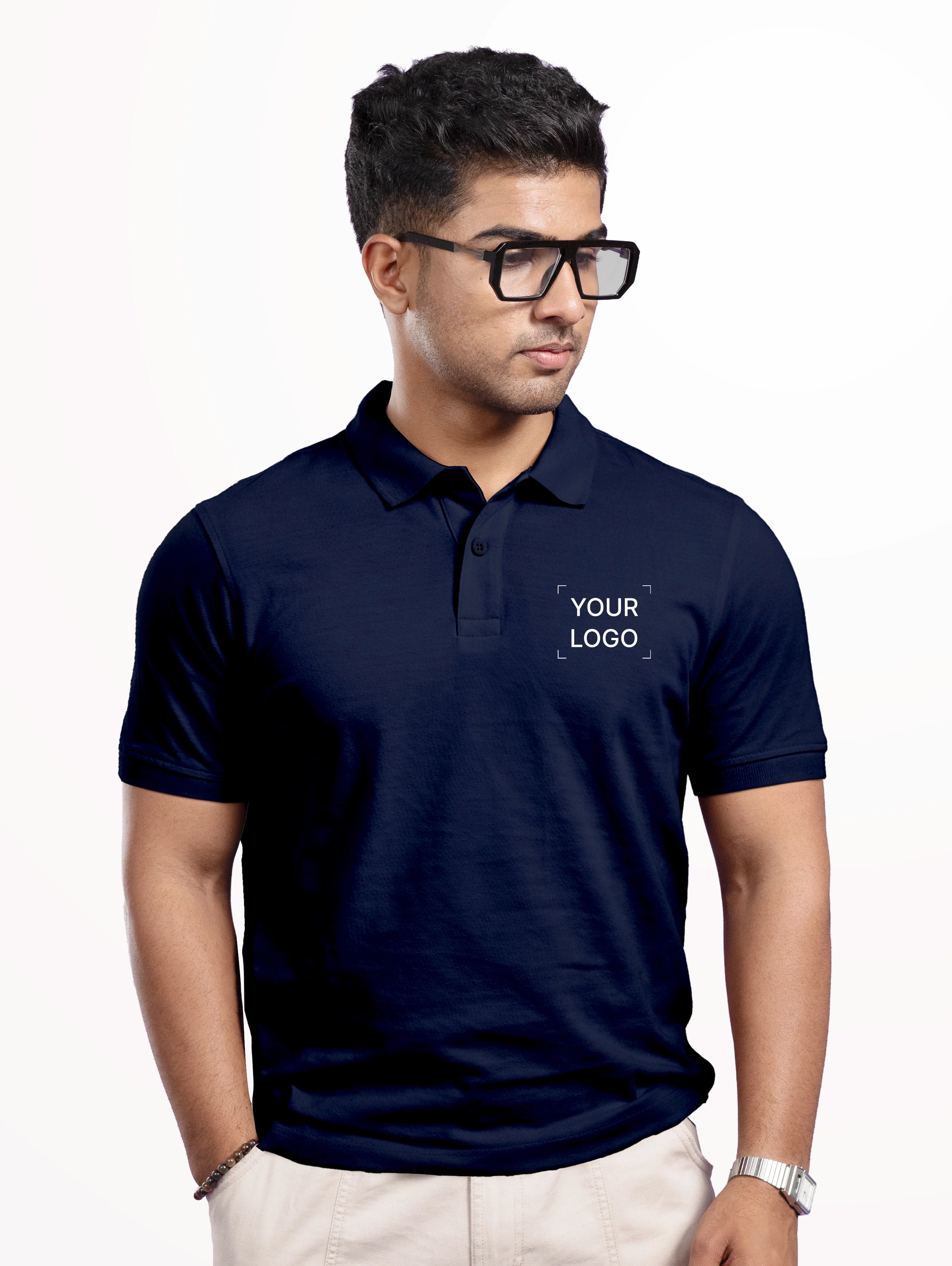 Men's Cotton Polo - Navy