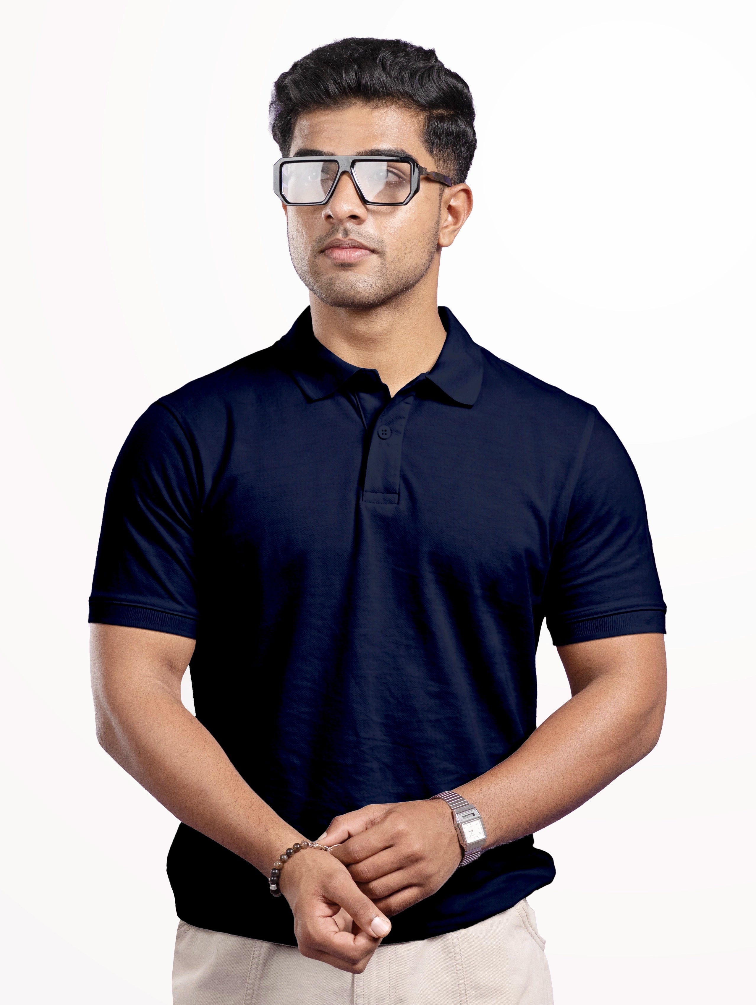 Men's Cotton Polo - Navy
