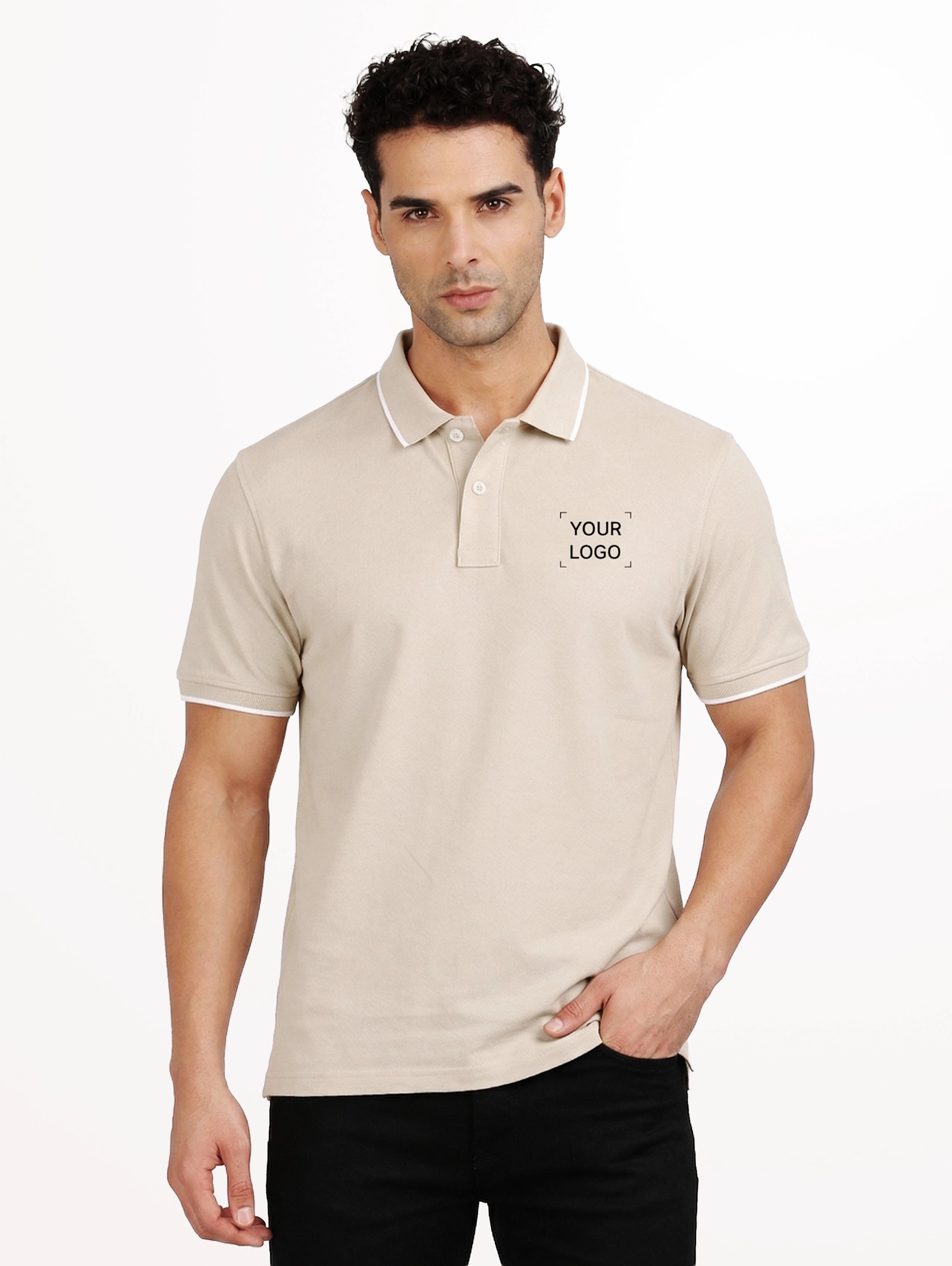 Men's Cotton Polo With Tipping - Skin