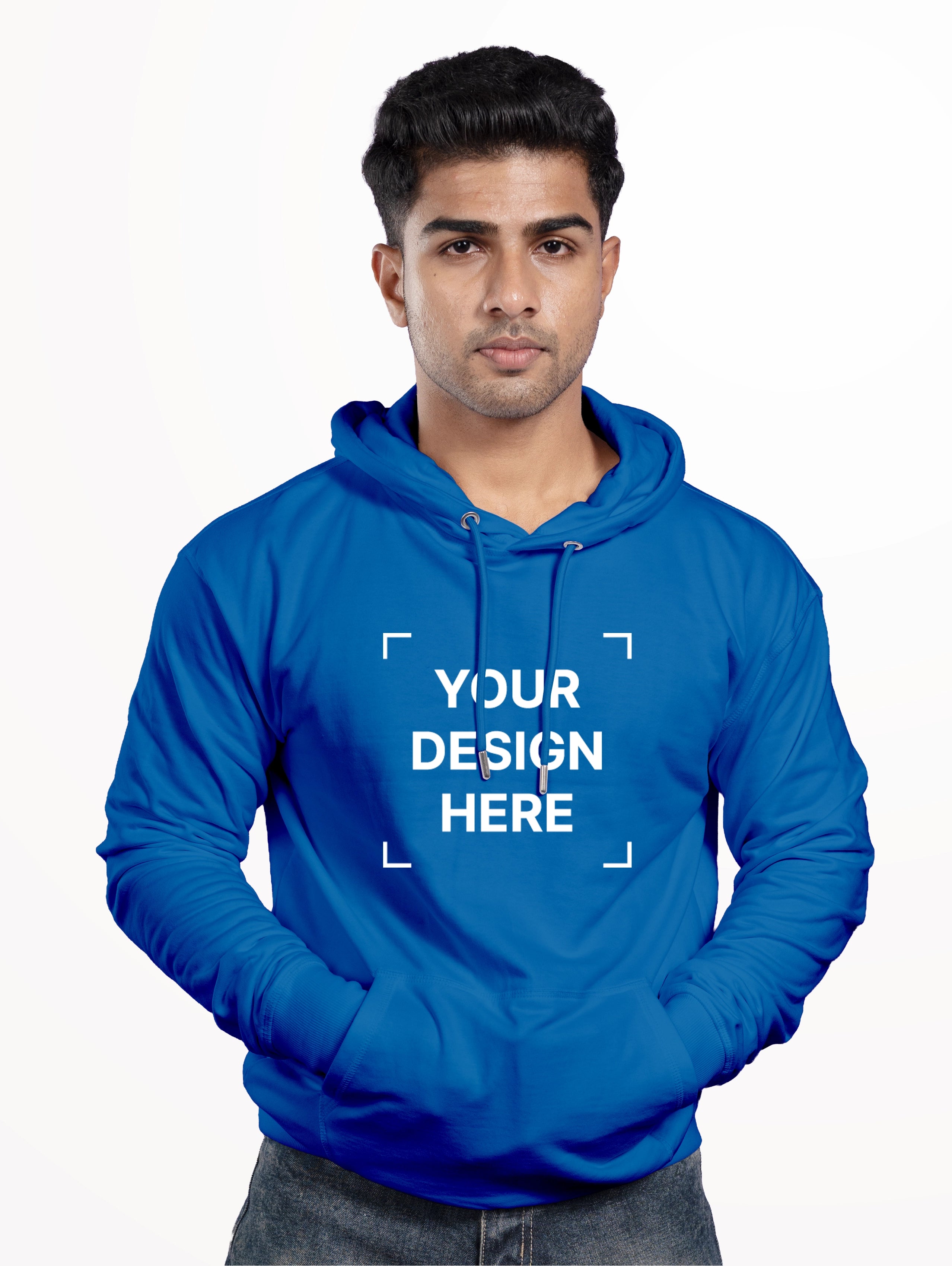 Men's Cotton Pullover Hoodie - Diesel Blue