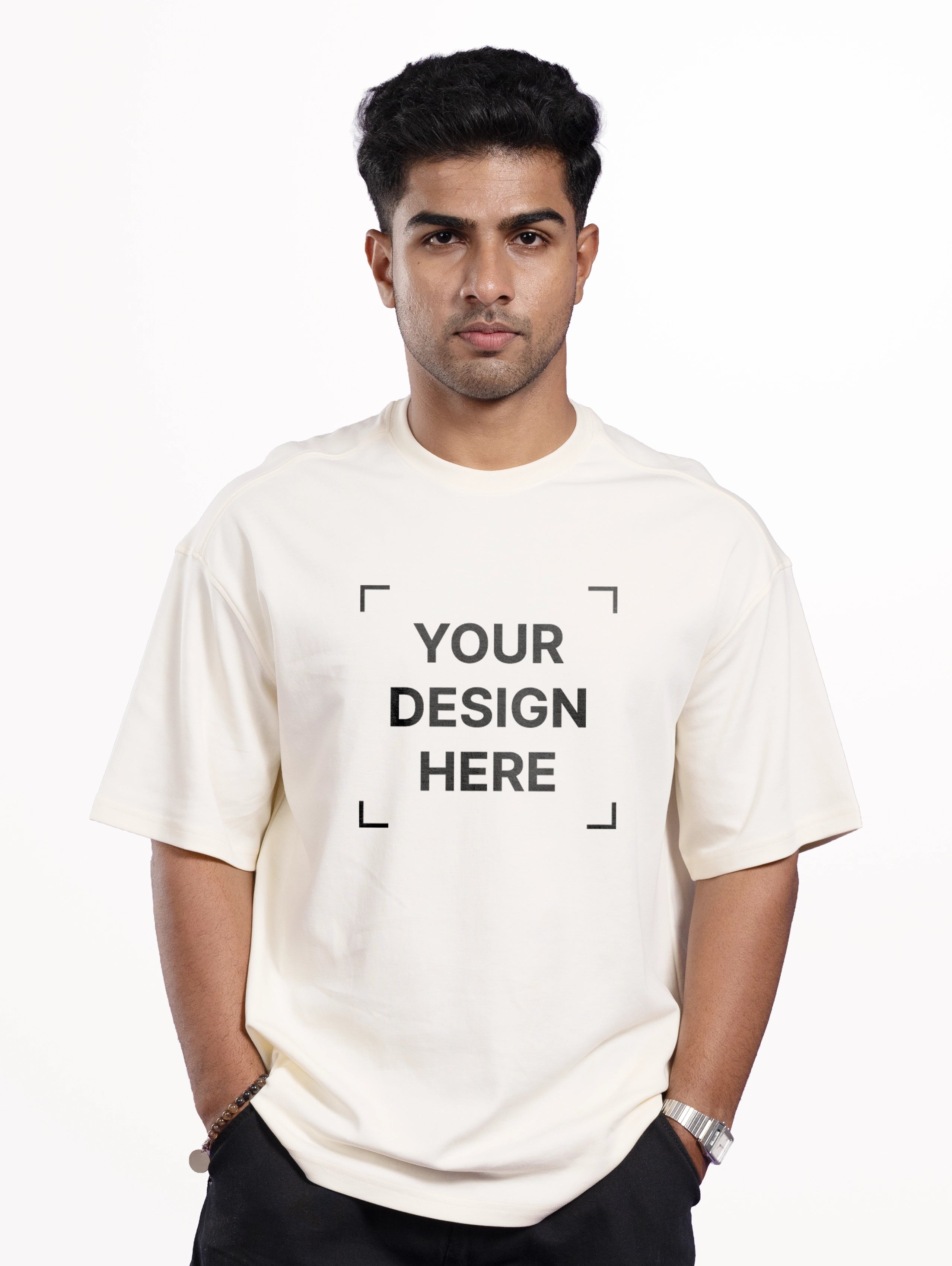 French Terry Oversized T-Shirt - Off White