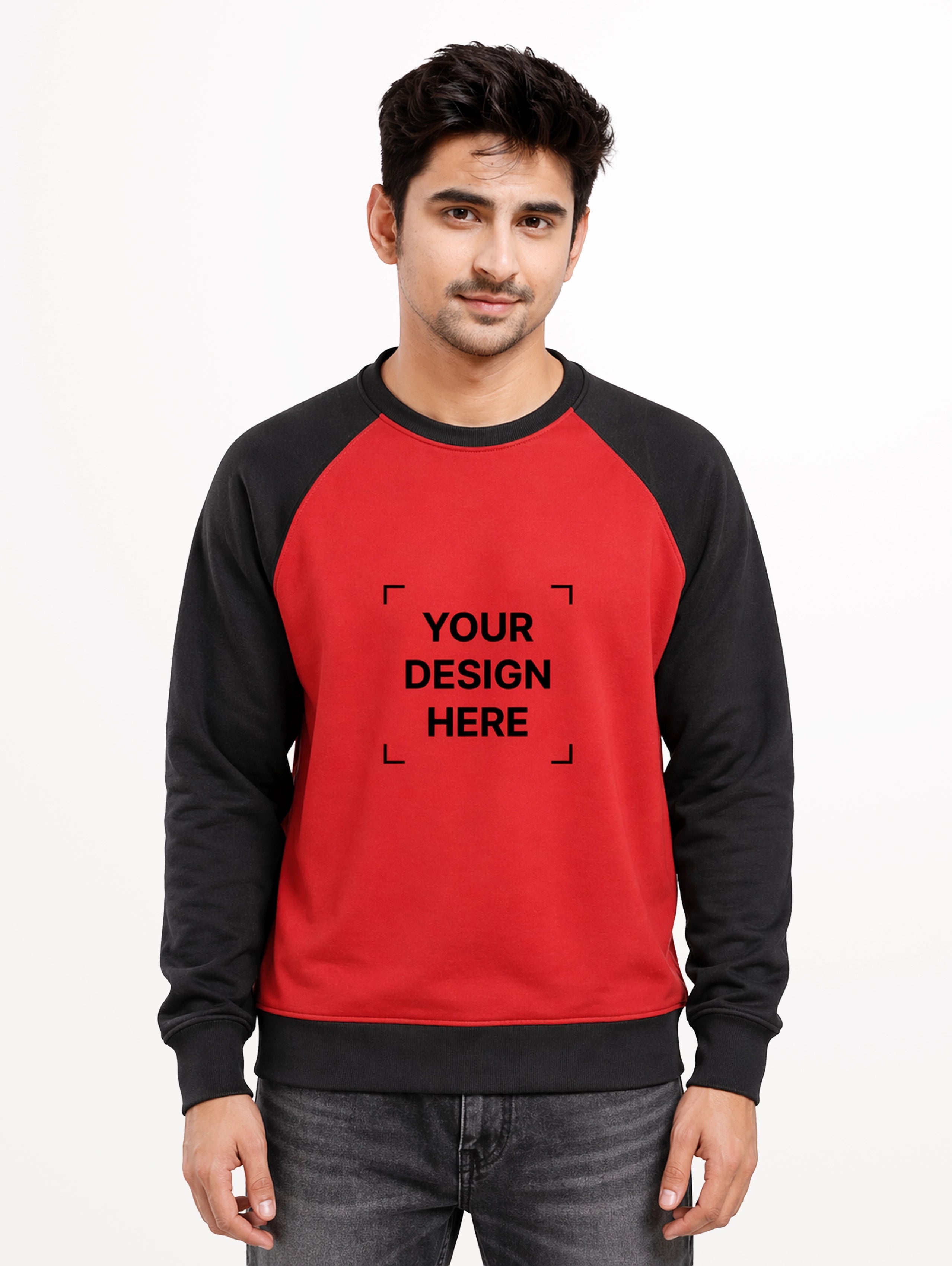 Men's Raglan Sleeve Blend Sweatshirt - Red