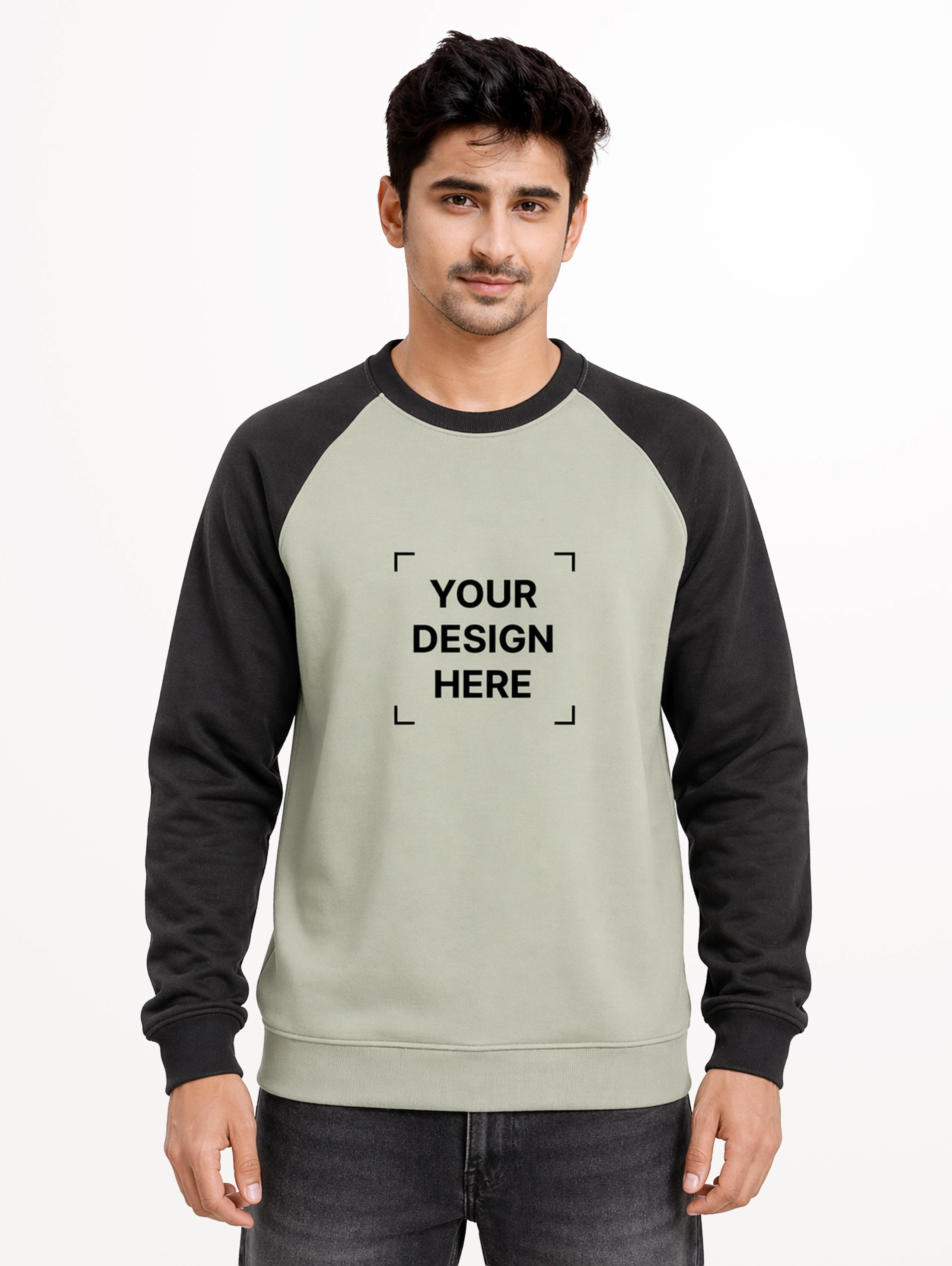 Men's Raglan Sleeve Blend Sweatshirt - Sage Green