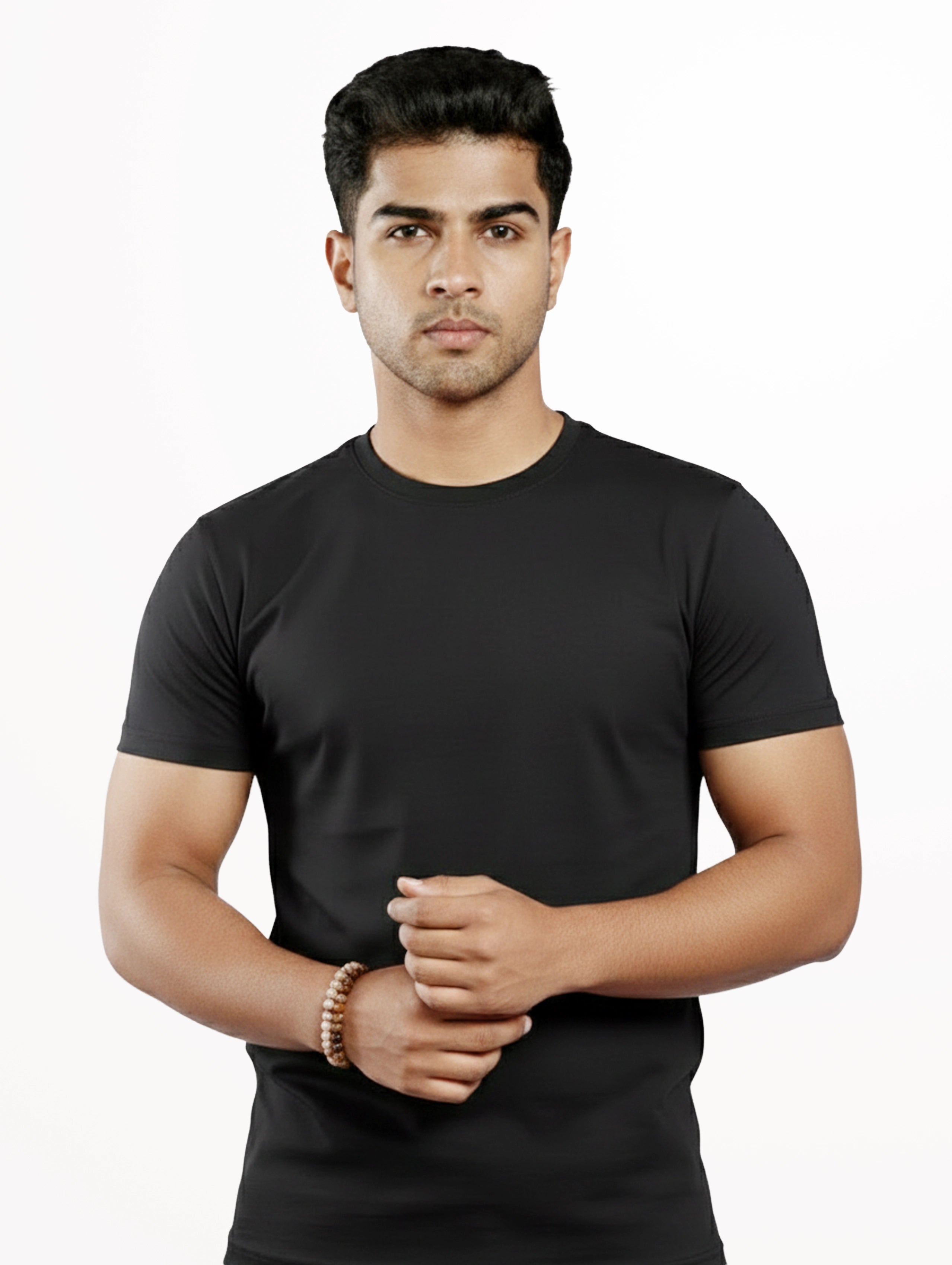 Men's Core Cotton Half Sleeve T-Shirt - Black