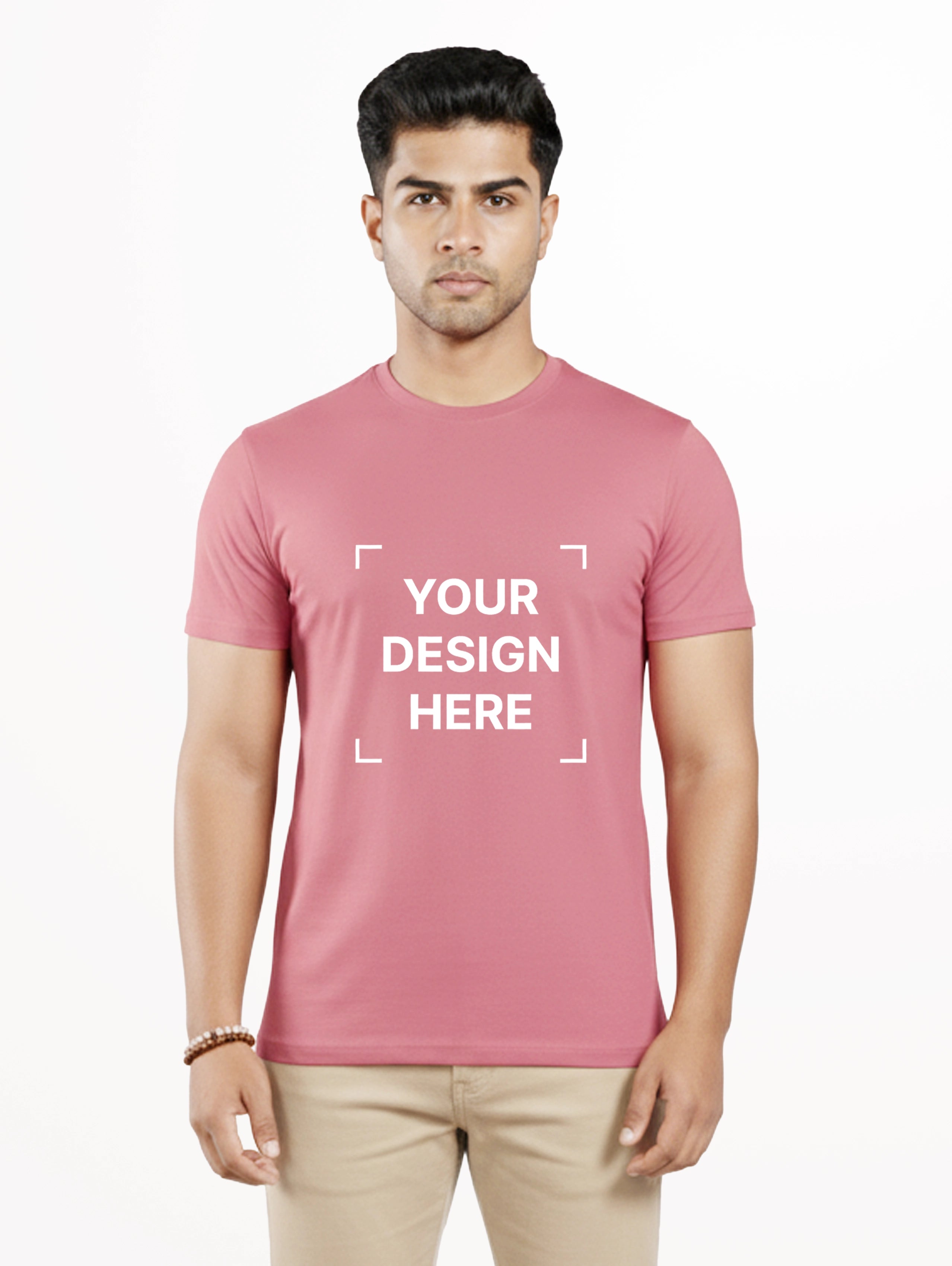 Men's Core Cotton Half Sleeve T-Shirt - Dusty Pink