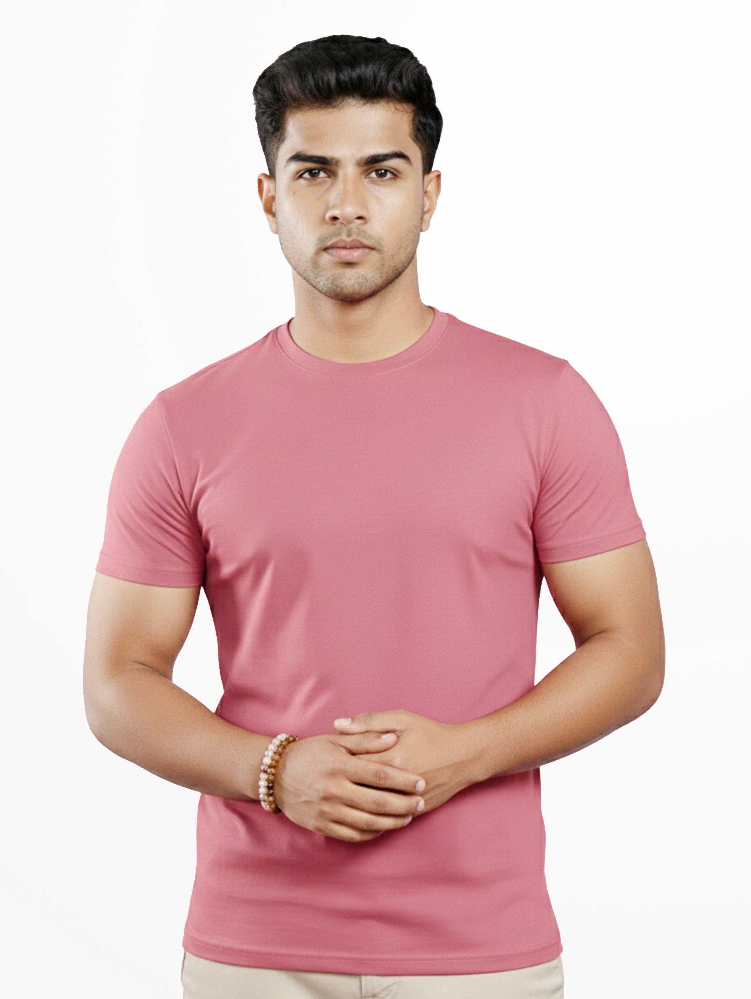 Men's Core Cotton Half Sleeve T-Shirt - Dusty Pink