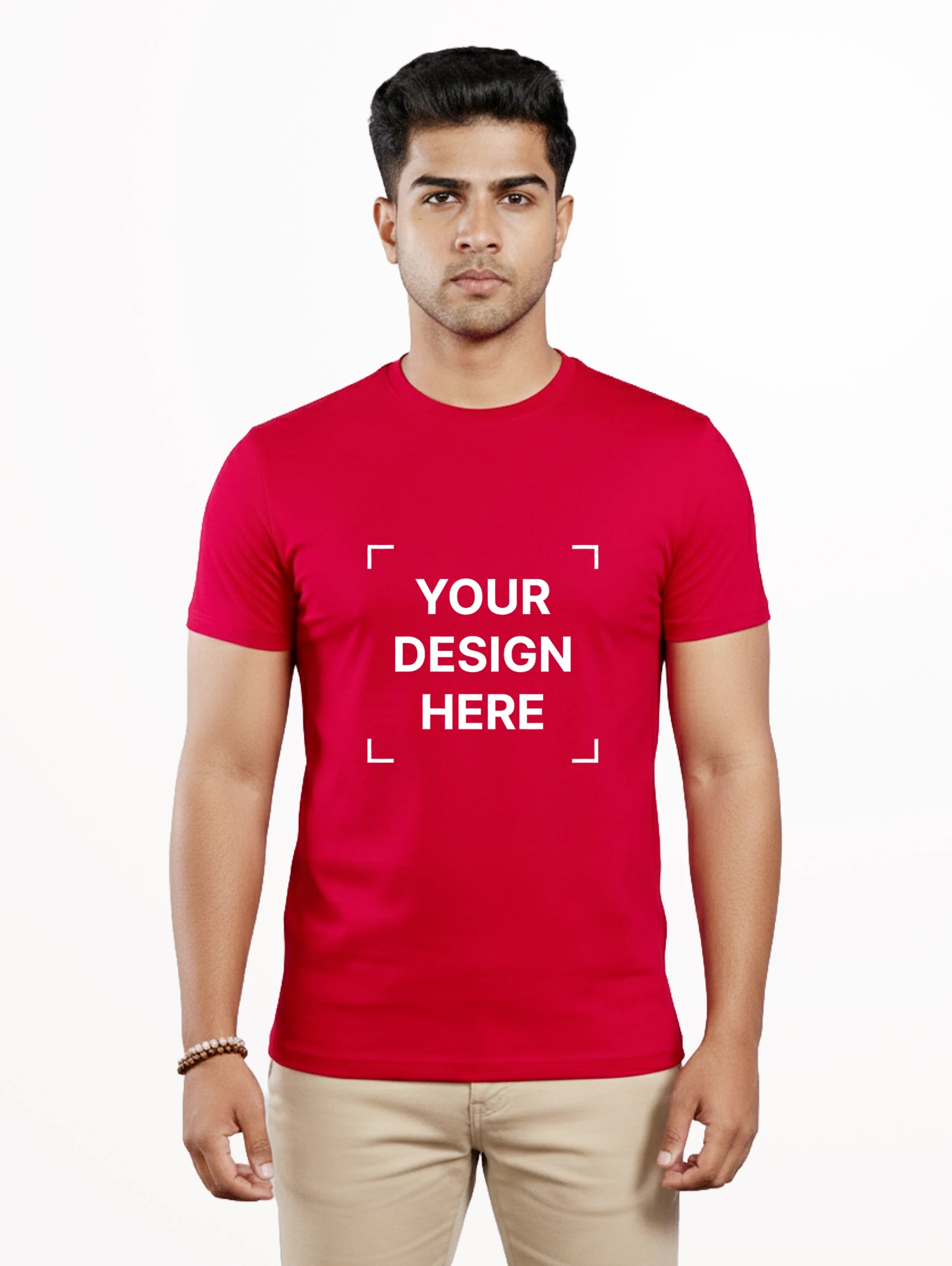 Men's Core Cotton Half Sleeve T-Shirt - Red