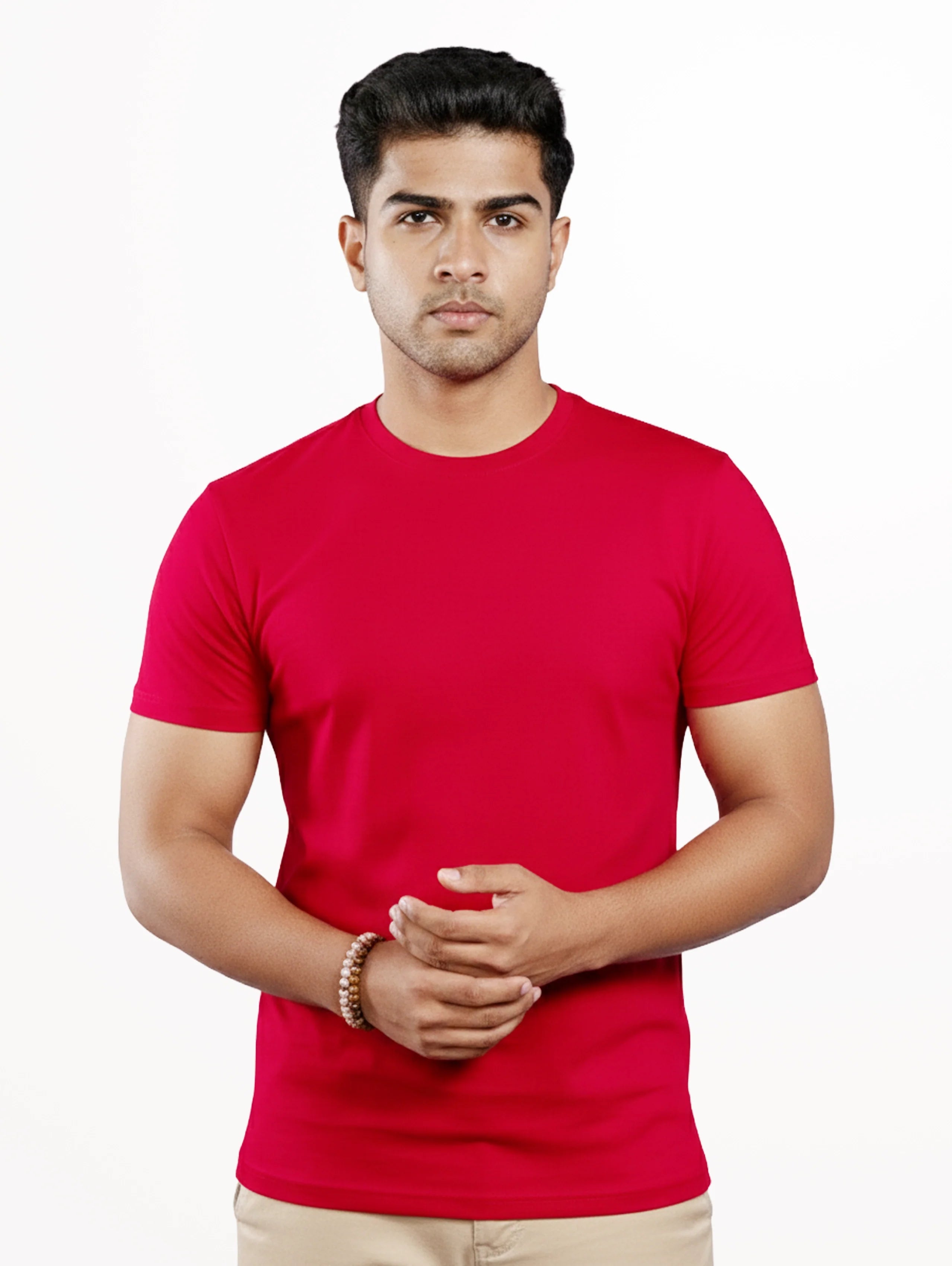 Men's Core Cotton Half Sleeve T-Shirt - Red