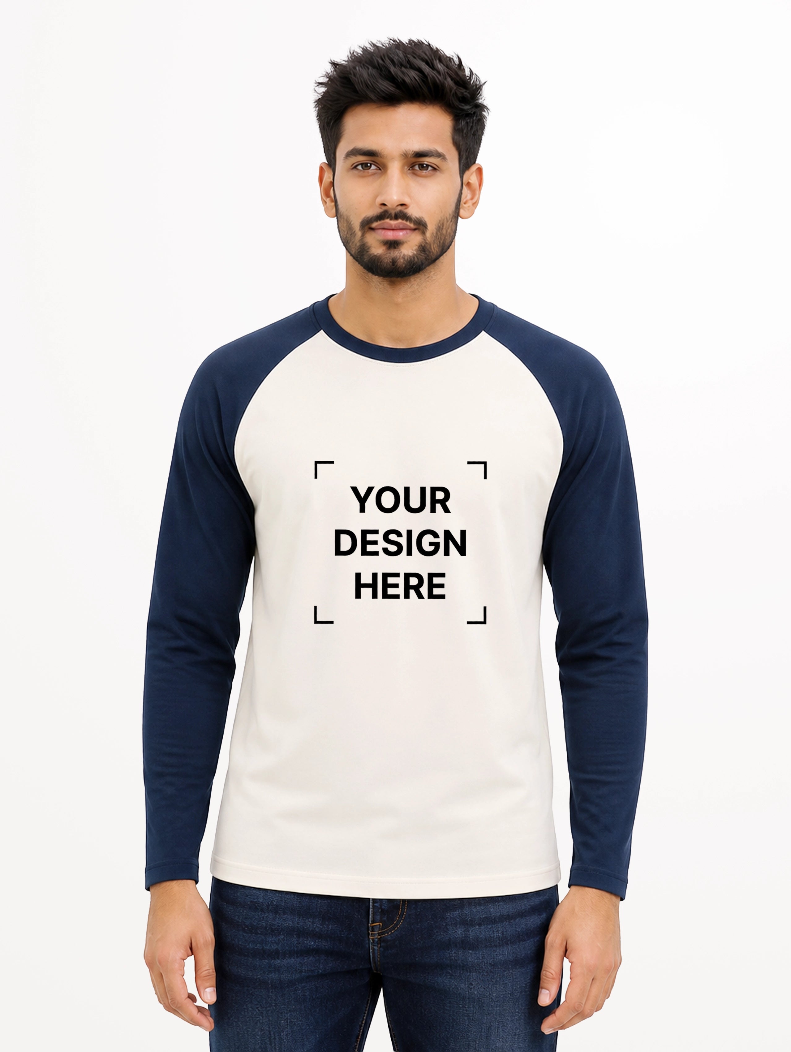 Men's Soft Touch Raglan Sleeve Full Sleeve T-Shirt - Off White