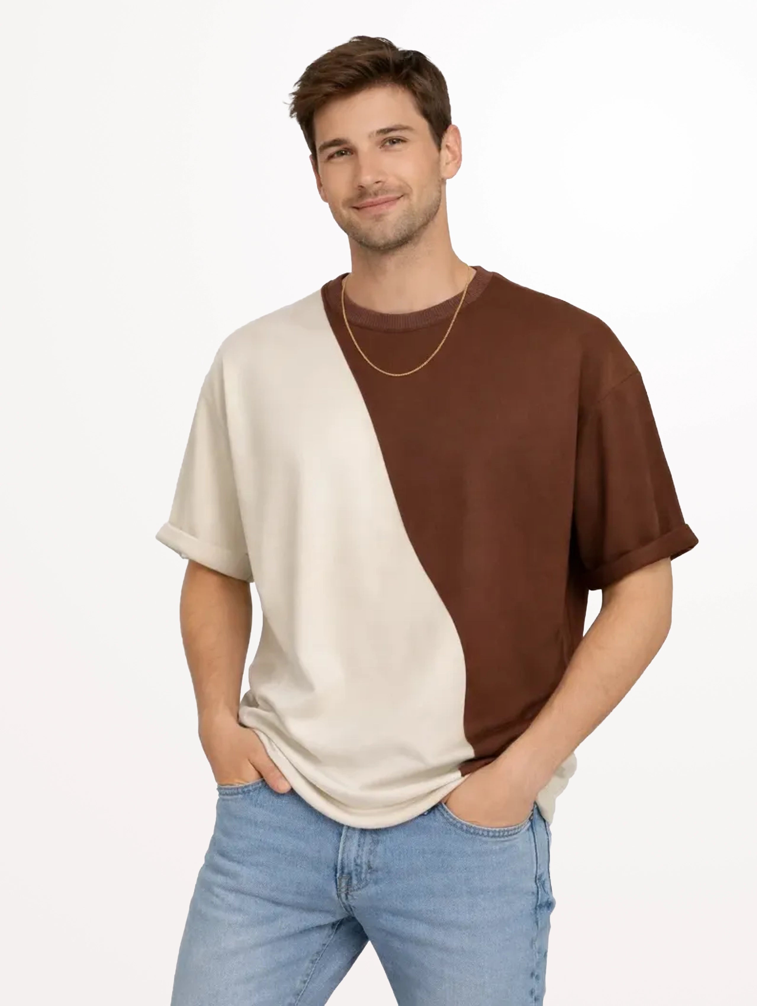 Mocha Wave Oversized T-shirt