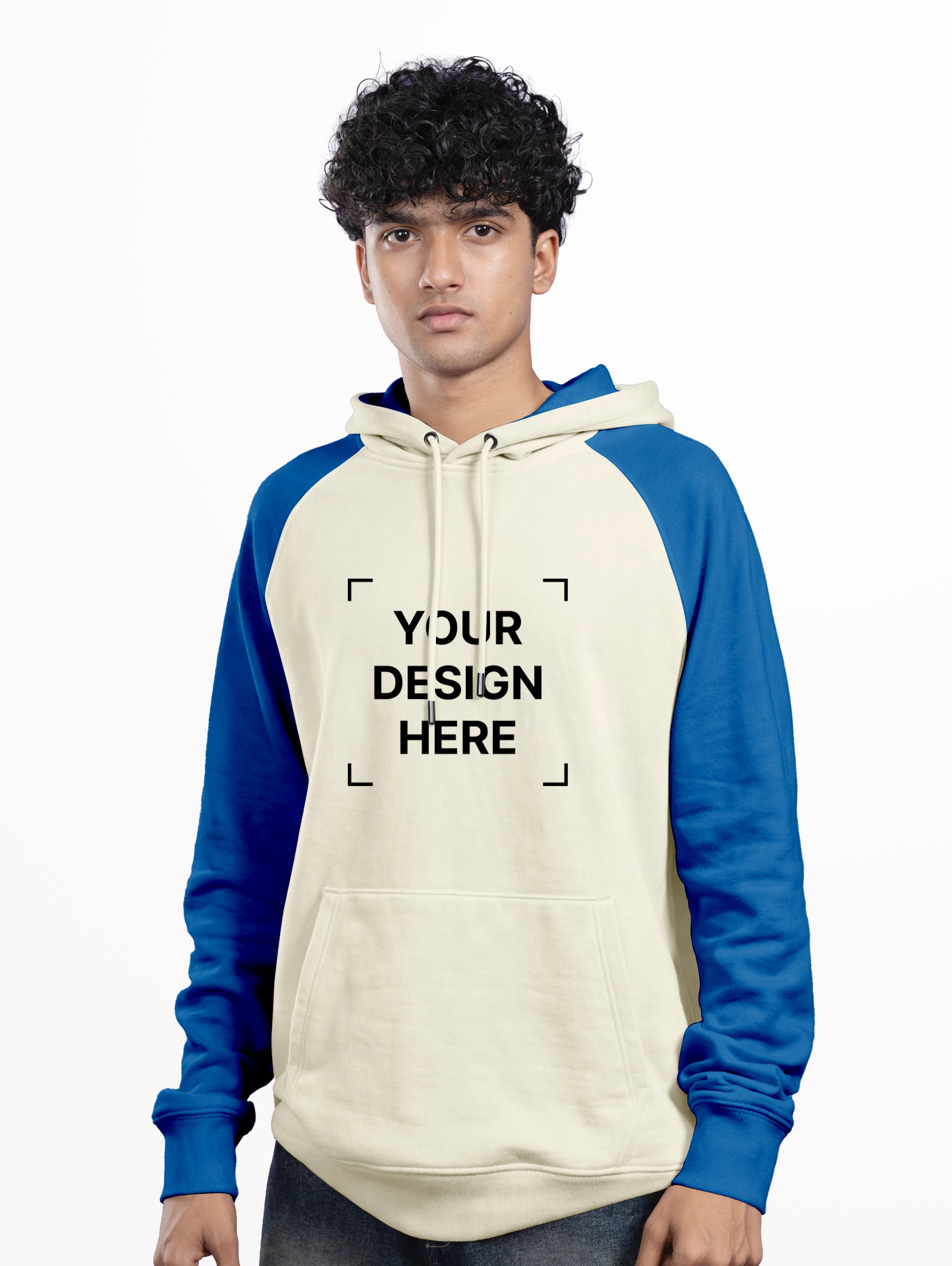 Raglan Sleeve Oversized Blend Pullover Hoodie - Off-White